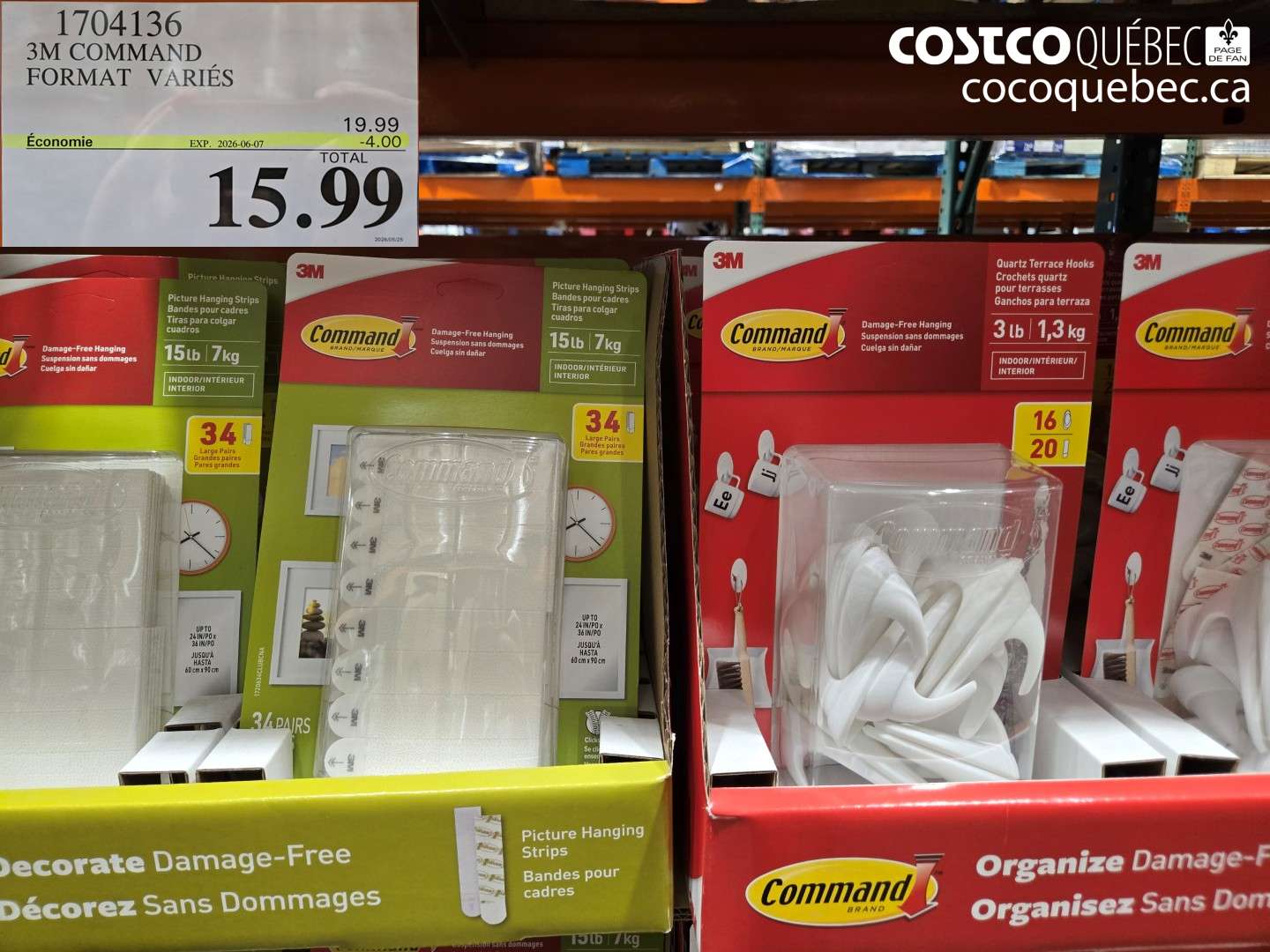 1704136 3M COMMAND FORMAT VARIÉS ($4.00 INSTANT SAVINGS EXPIRES ON 2026-06-07) $15.99