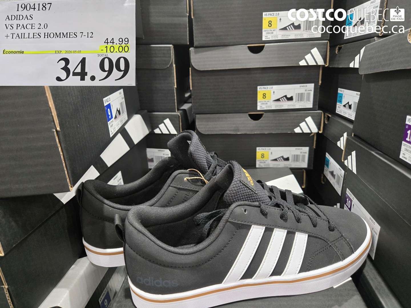 1904187 ADIDAS VS PACE 2.0 + TAILLES HOMMES 7-12 ($10.00 INSTANT SAVINGS EXPIRES ON 2026-05-03) $34.99