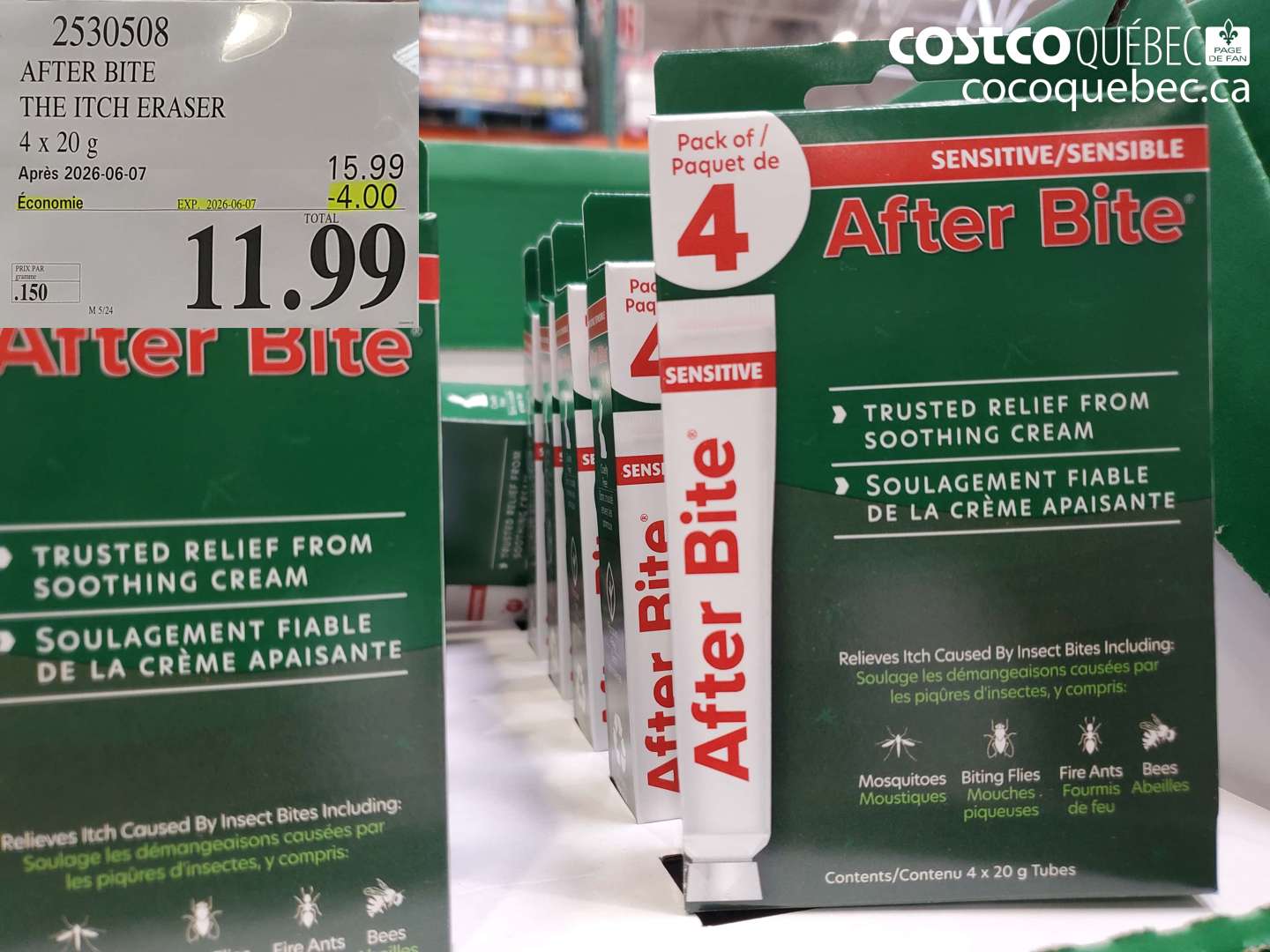 2530508 AFTER BITE THE ITCH ERASER 4 X 20 G ($4.00 INSTANT SAVINGS EXPIRES ON 2026-06-07) $11.99