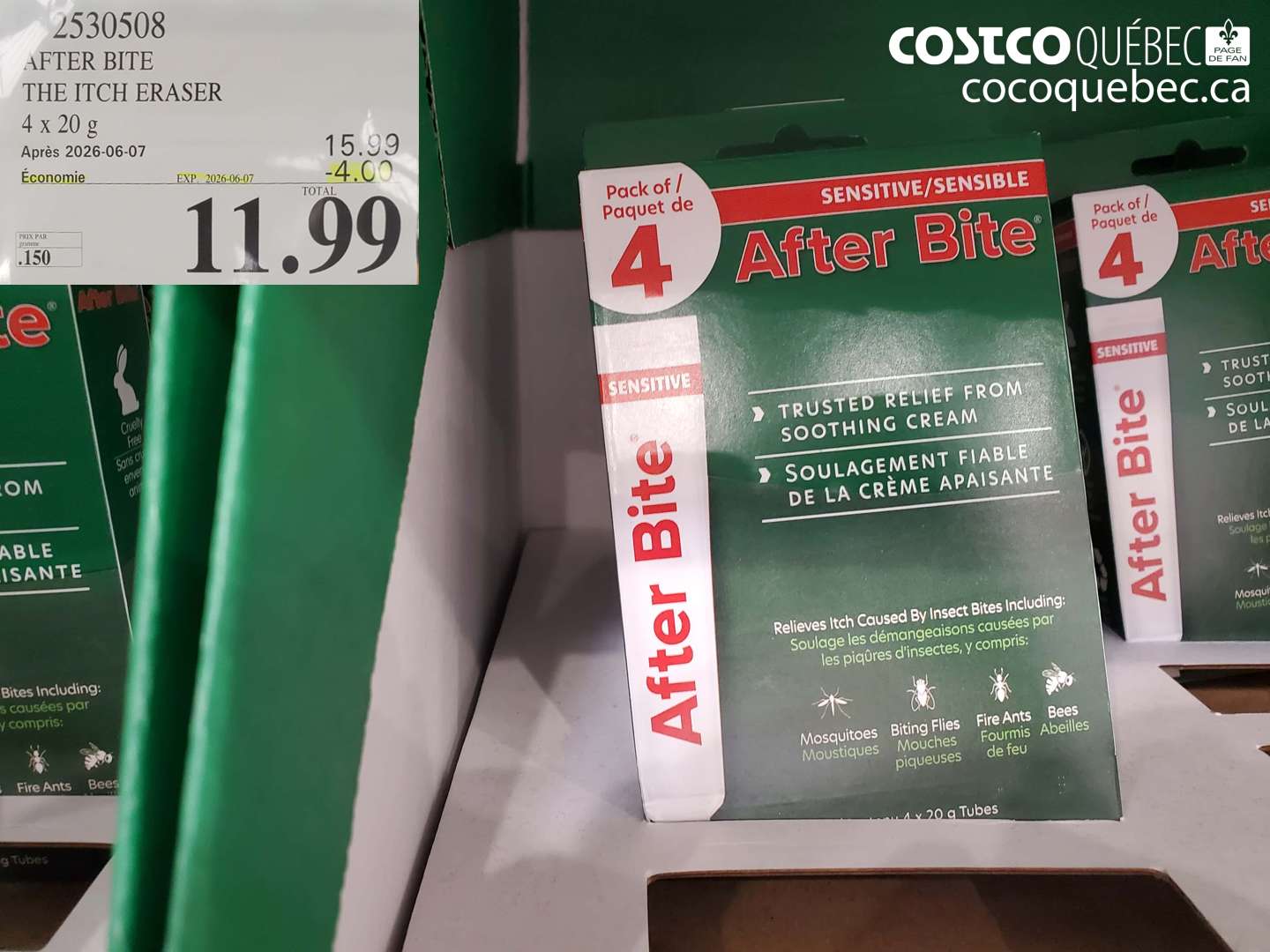 2530508 AFTER BITE THE ITCH ERASER 4 X 20 G ($4.00 INSTANT SAVINGS EXPIRES ON 2026-06-07) $11.99
