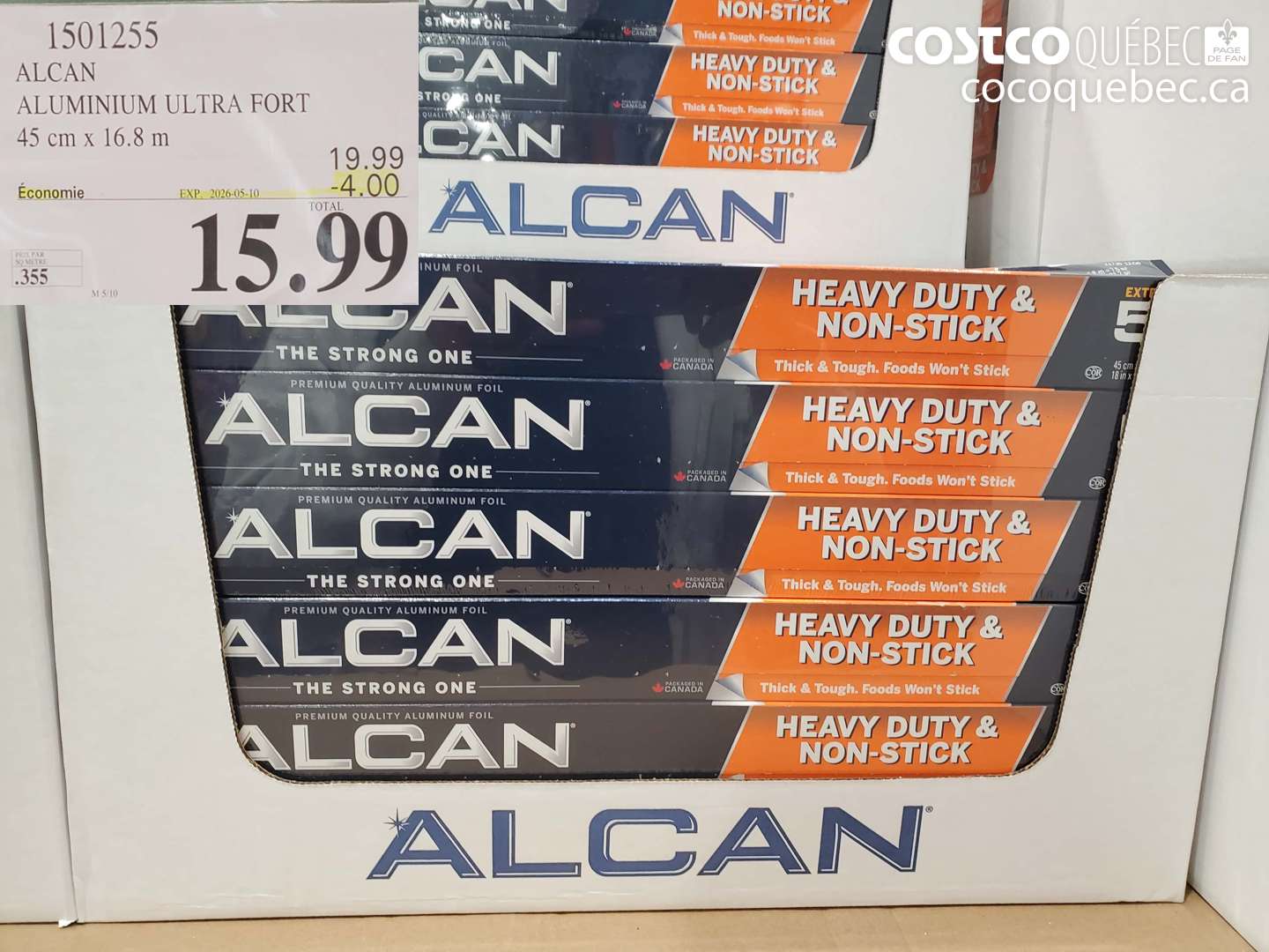 1501255 ALCAN ALUMINIUM ULTRA FORT 45 CM X 16.8 M ($4.00 INSTANT SAVINGS EXPIRES ON 2026-05-10) $15.99