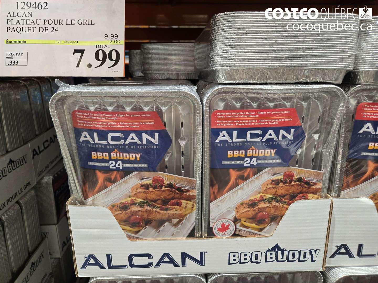 129462 ALCAN PLATEAU POUR LE GRIL PAQUET DE 24 ($2.00 INSTANT SAVINGS EXPIRES ON 2026-05-24) $7.99