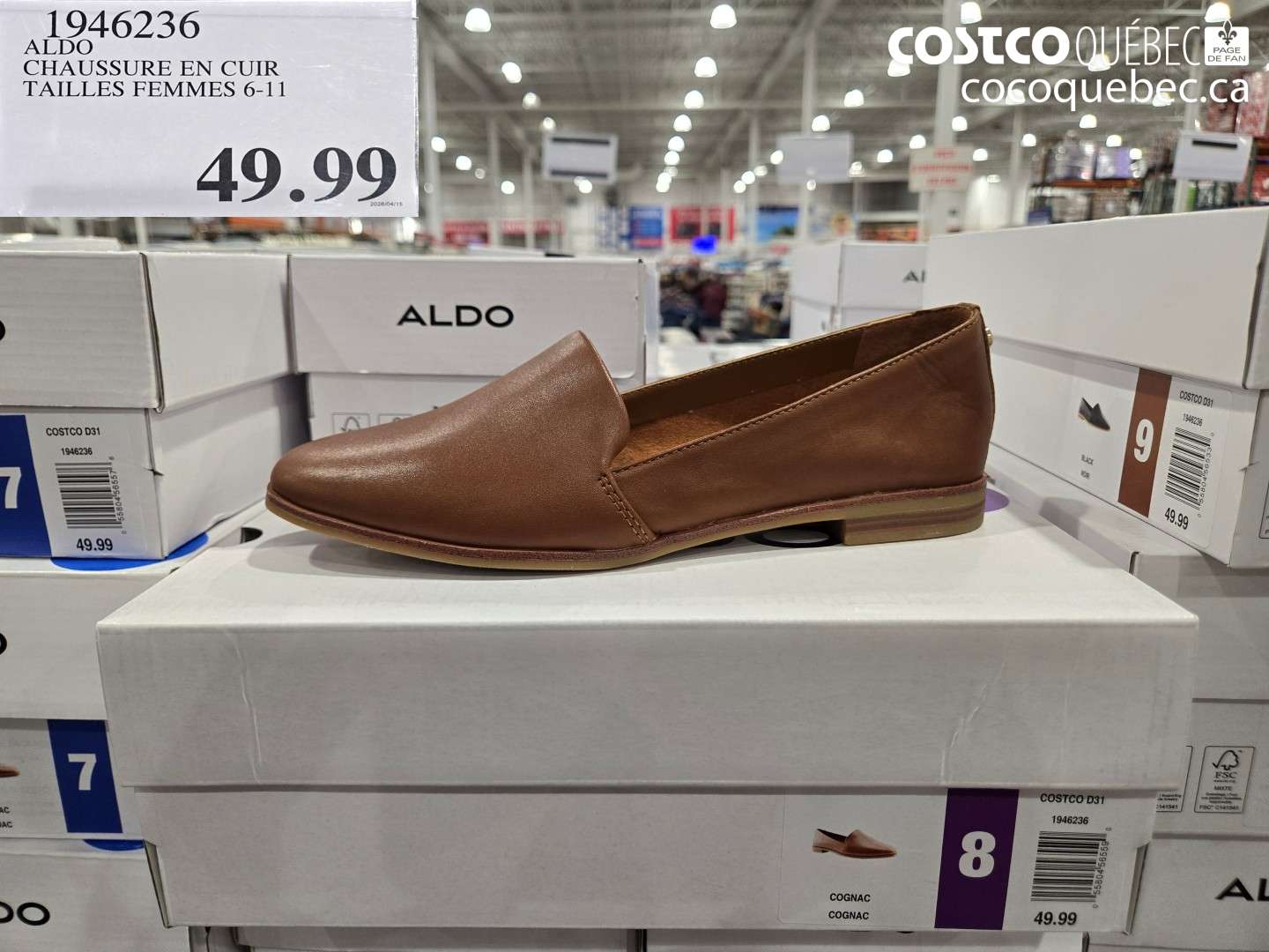 1946236 ALDO CHAUSSURE EN CUIR TAILLES FEMMES 6-11 $49.99