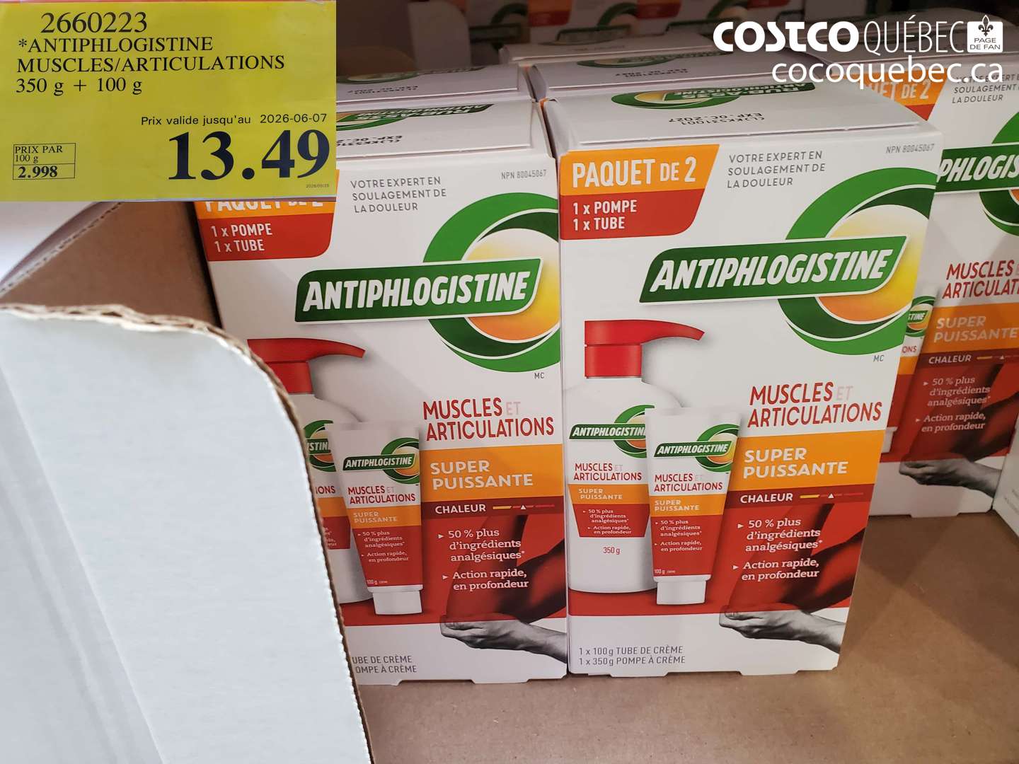 2660223 ANTIPHLOGISTINE MUSCLES/ARTICULATIONS 350 G + 100 G (EXPIRES ON 2026-06-07) $13.49