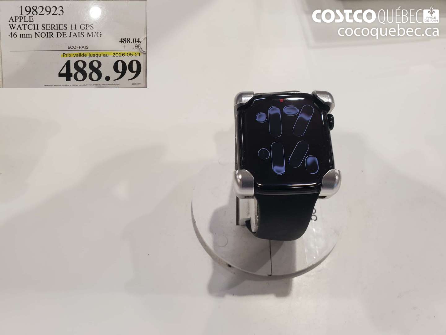 1982923 APPLE WATCH SERIES 11 GPS 46 MM NOIR DE JAIS M/G (EXPIRES ON 2026-05-21) $488.99