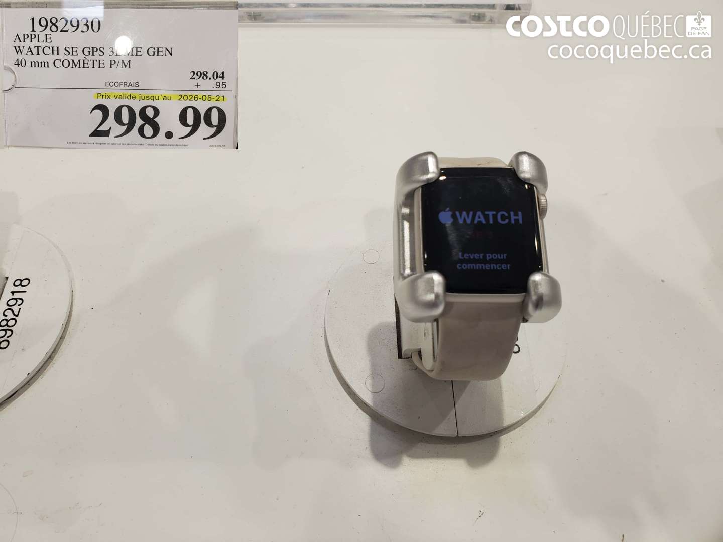 1982930 APPLE WATCH SE GPS 3E/ME GEN 40 MM COMÈTE P/M (EXPIRES ON 2026-05-21) $298.99