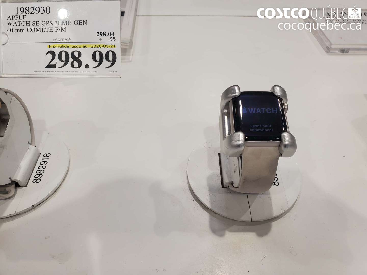 1982930 APPLE WATCH SE GPS 3EME GEN 40 MM COMÈTE P/M (EXPIRES ON 2026-05-21) $298.99