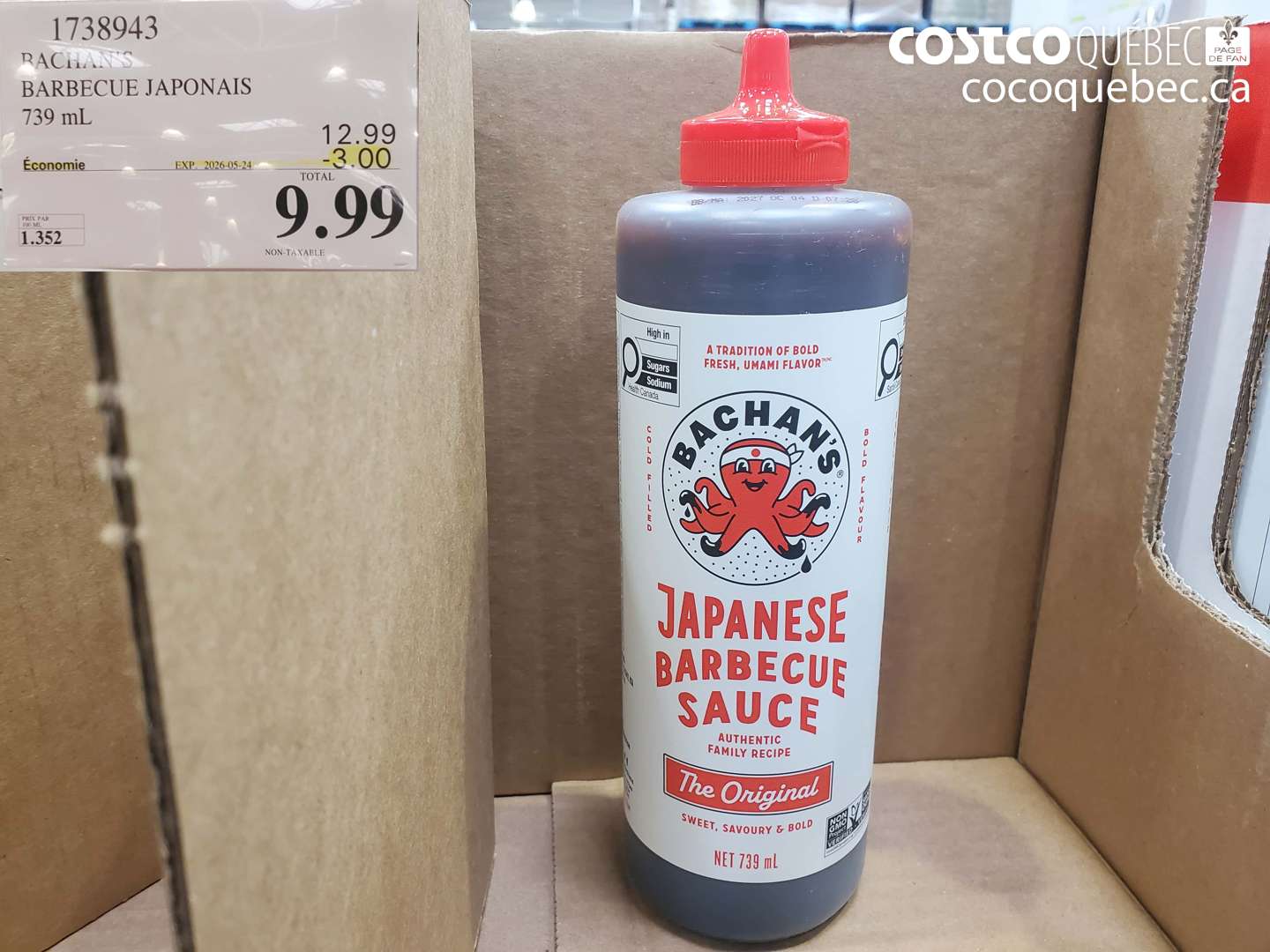 1738943 BACHAN'S BARBECUE JAPONAIS 739 ML ($3.00 INSTANT SAVINGS EXPIRES ON 2026-05-24) $9.99