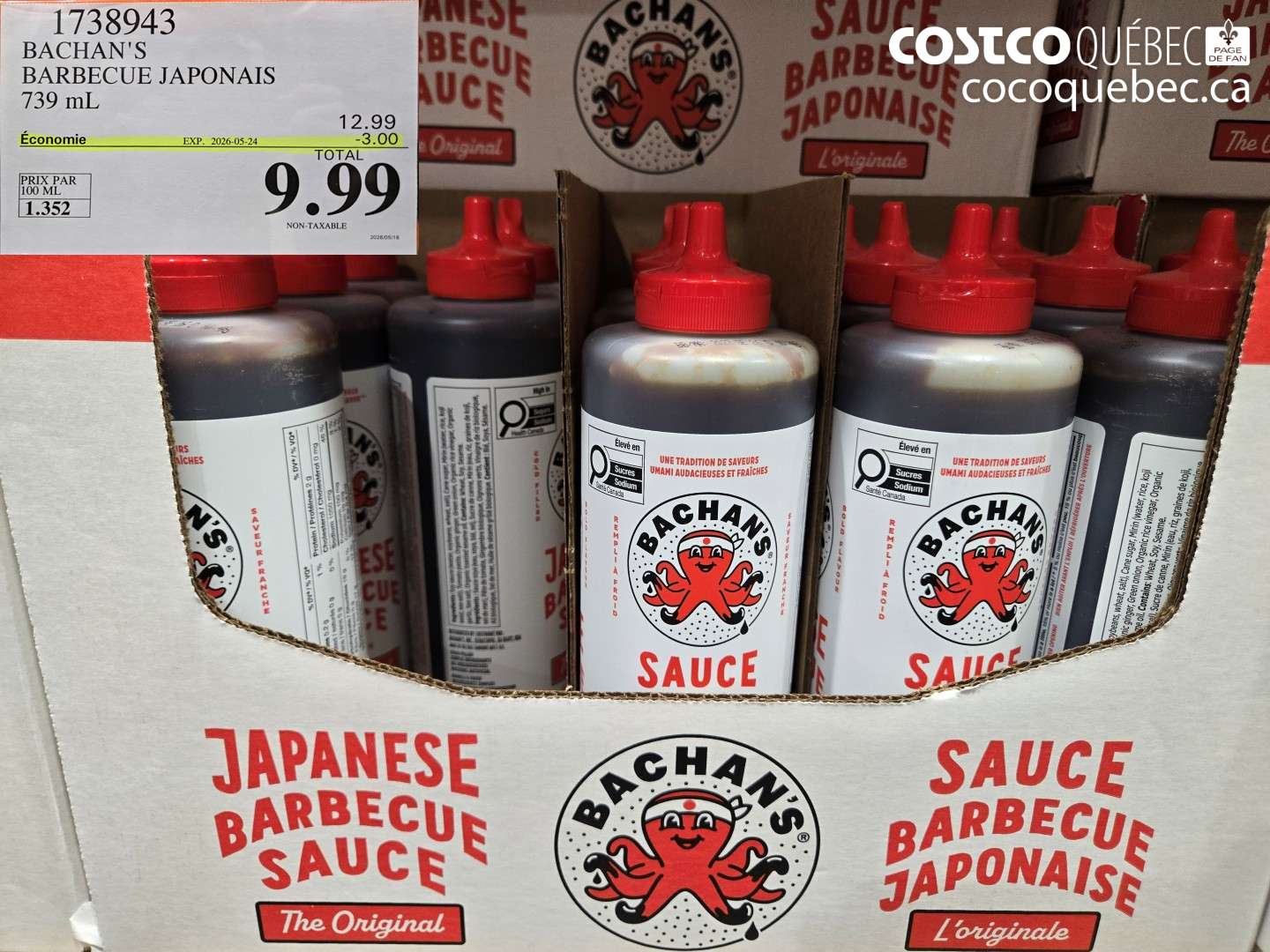 1738943 BACHAN'S BARBECUE JAPONAIS 739 ML ($3.00 INSTANT SAVINGS EXPIRES ON 2026-05-24) $9.99