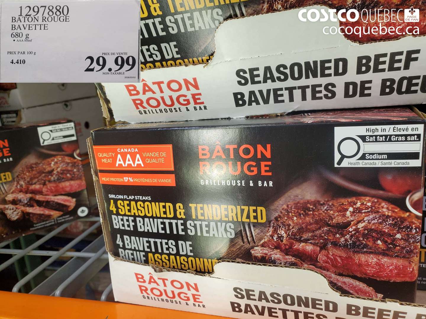 1297880 BÂTON ROUGE BAVETTE 680 G $29.99