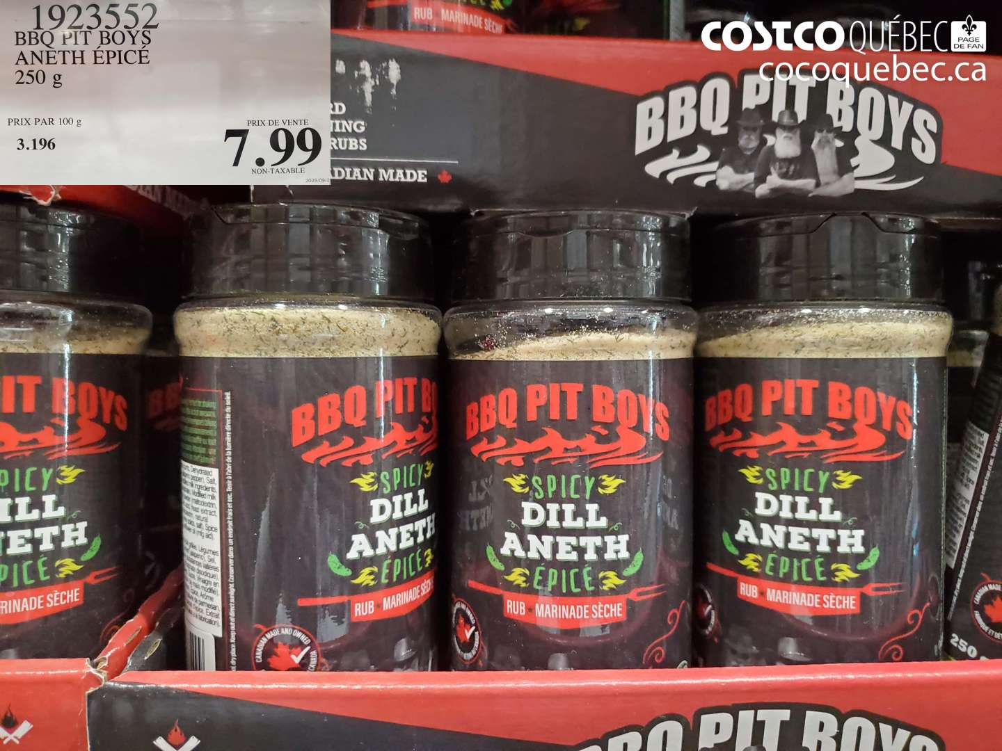 1923552 BBQ PIT BOYS ANETH ÉPICÉ 250 G $7.99