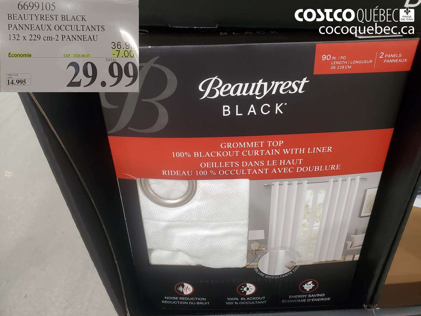 6699105 BEAUTYREST BLACK PANNEAUX OCCULTANTS ($7.00 INSTANT SAVINGS EXPIRES ON 2026-06-07) $29.99