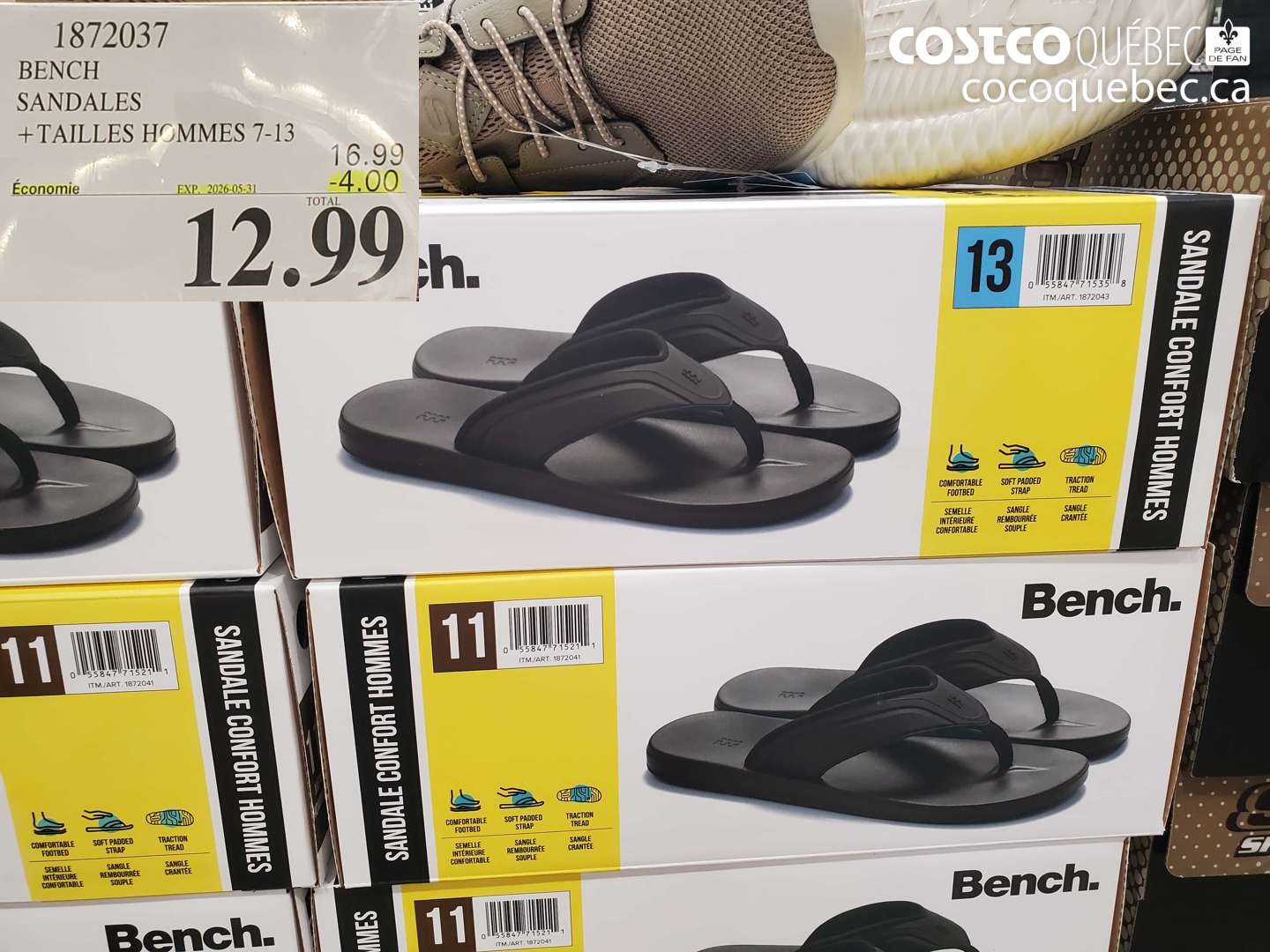 1872037 BENCH SANDALES +TAILLES HOMMES 7-13 ($4.00 INSTANT SAVINGS EXPIRES ON 2026-05-31) $12.99