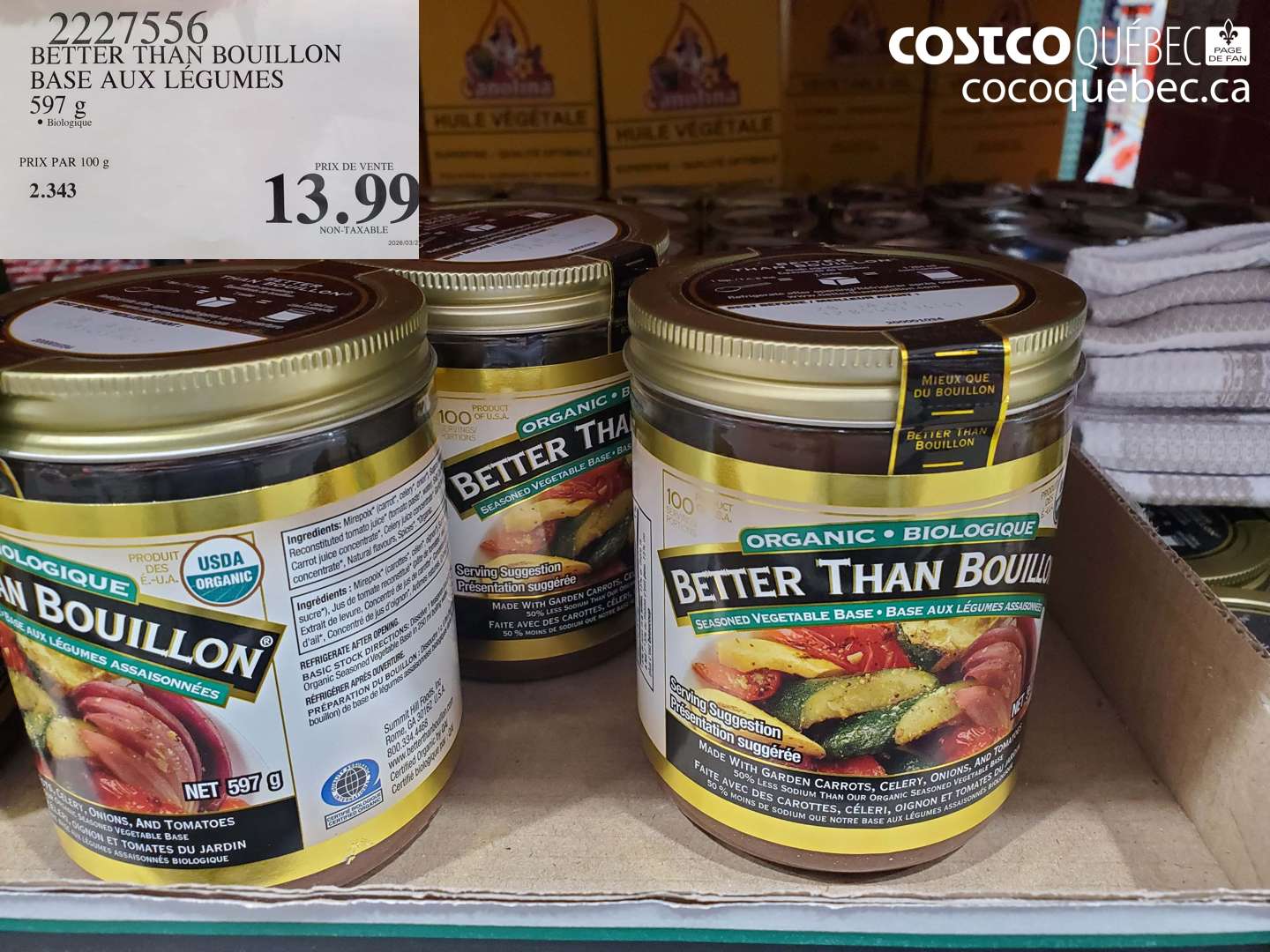 2227556 BETTER THAN BOUILLON BASE AUX LÉGUMES 597 G $13.99