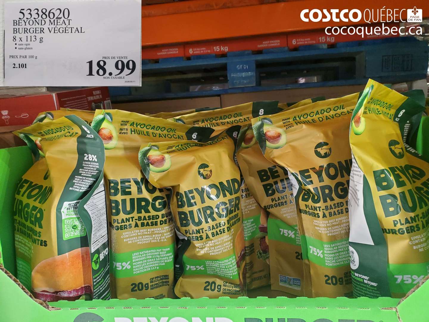 5338620 BEYOND MEAT BURGER VÉGÉTAL 8 X 113 G $18.99
