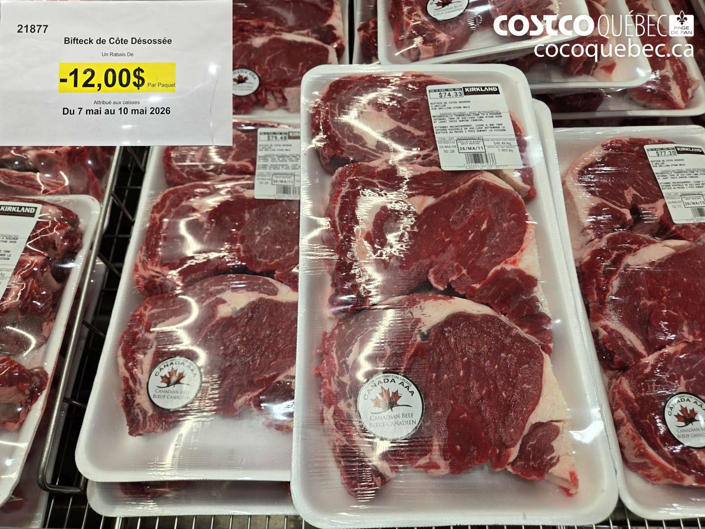 21877 BIFTECK DE CÔTE DÉSOSSÉE ($12.00 INSTANT SAVINGS EXPIRES ON 2026-05-10)