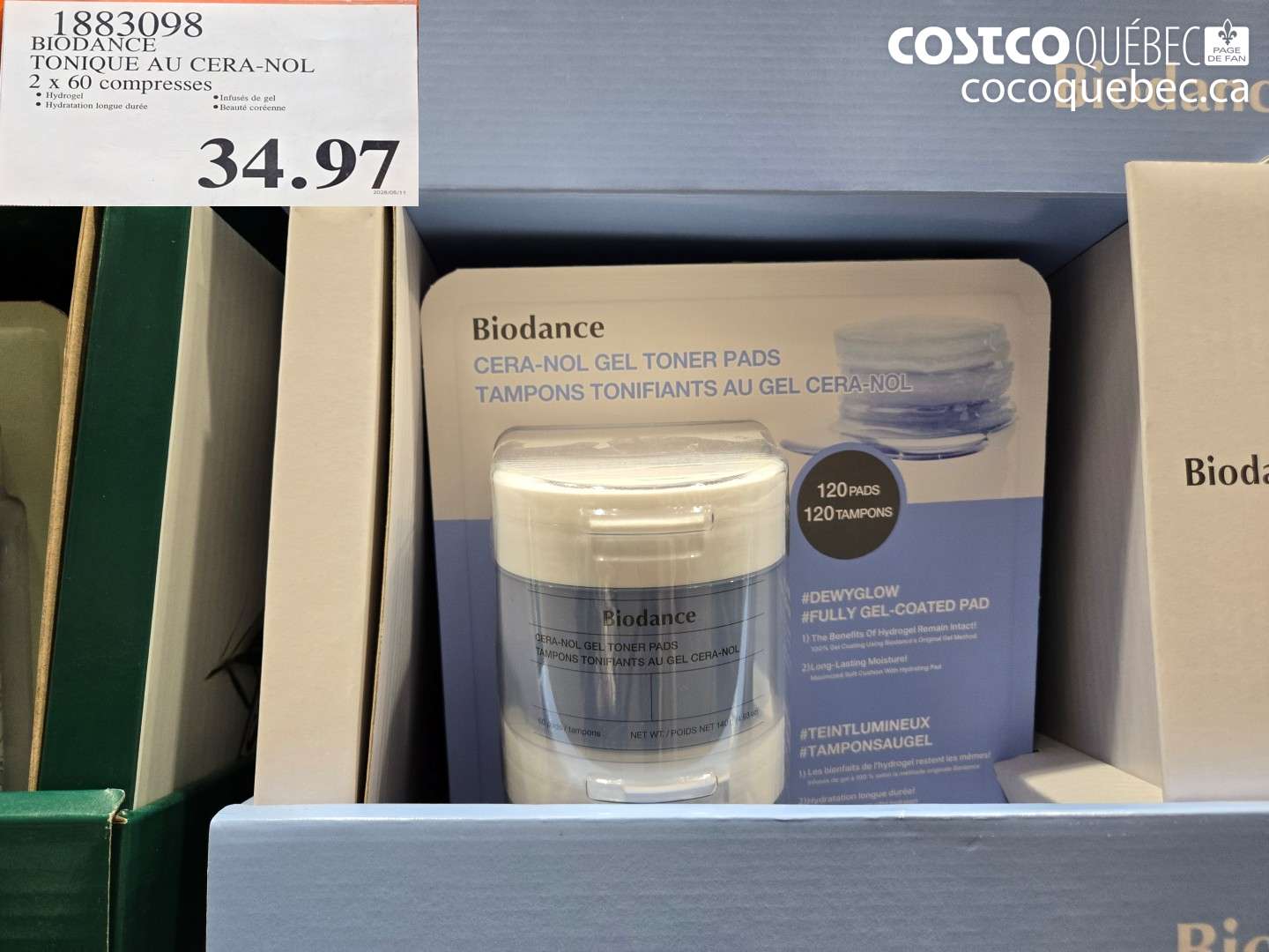 1883098 BIODANCE TONIQUE AU CERA-NOL 2 X 60 COMPRESSES $34.97