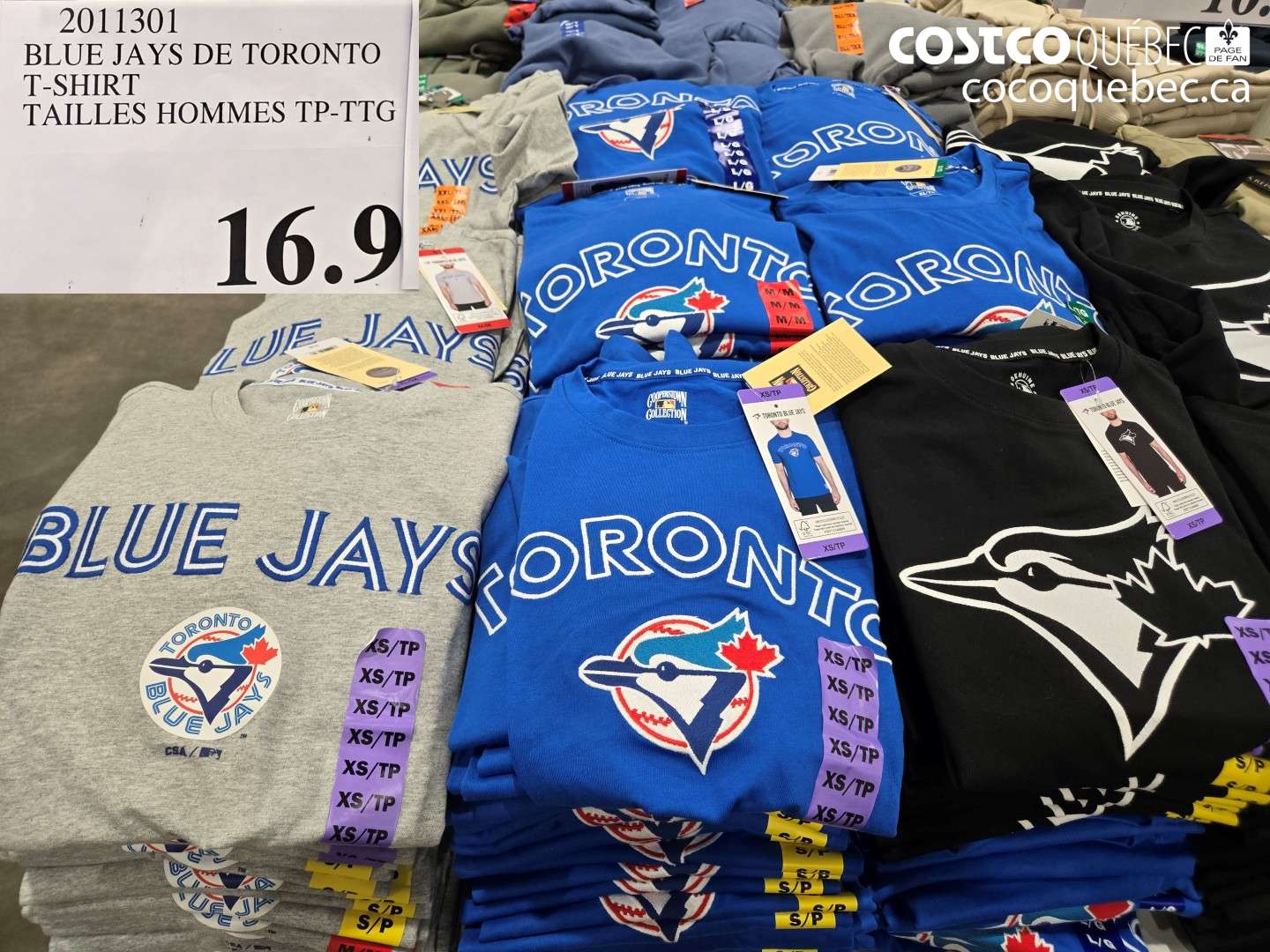 2011301 BLUE JAYS DE TORONTO T-SHIRT TAILLES HOMMES TP-TTG $16.99