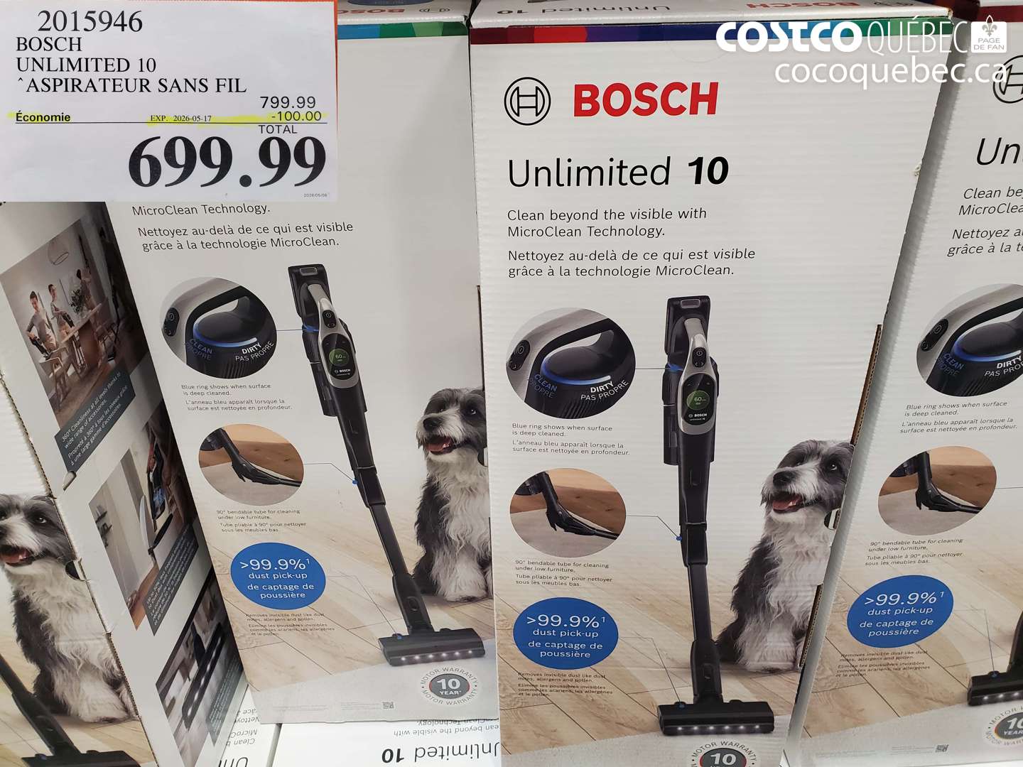2015946 BOSCH UNLIMITED 10 ($100.00 INSTANT SAVINGS EXPIRES ON 2026-05-17) $699.99