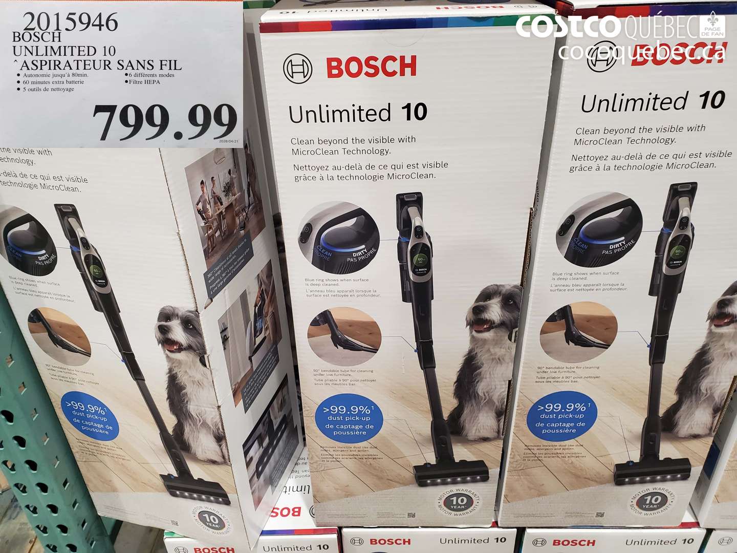 2015946 BOSCH UNLIMITED 10 ASPIRATEUR SANS FIL $799.99