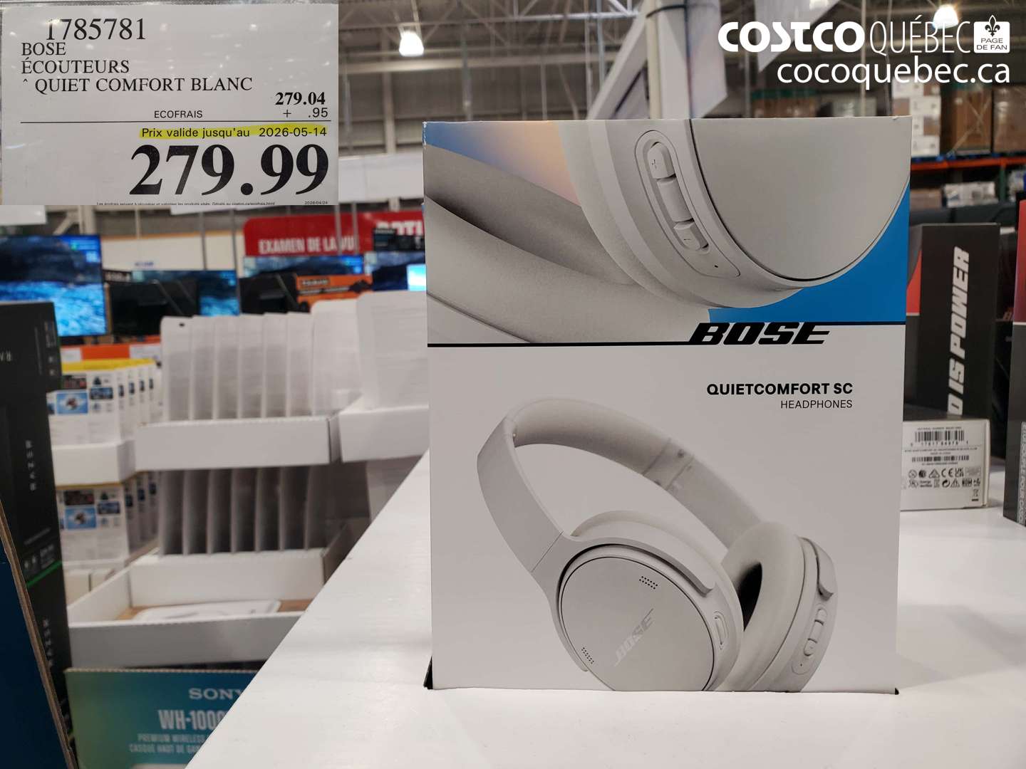 1785781 BOSE ÉCOUTEURS QUIET COMFORT BLANC (EXPIRES ON 2026-05-14) $279.99