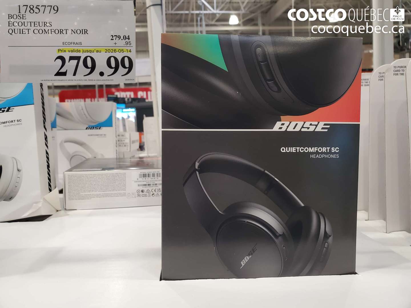 1785779 BOSE ÉCOUTEURS QUIET COMFORT NOIR (EXPIRES ON 2026-05-14) $279.99