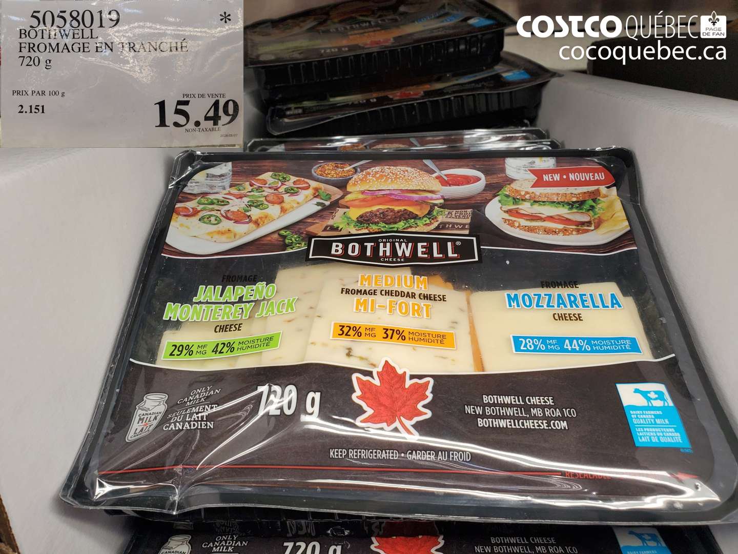 5058019 BOTTEWELL FROMAGE EN TRANCHE $15.49