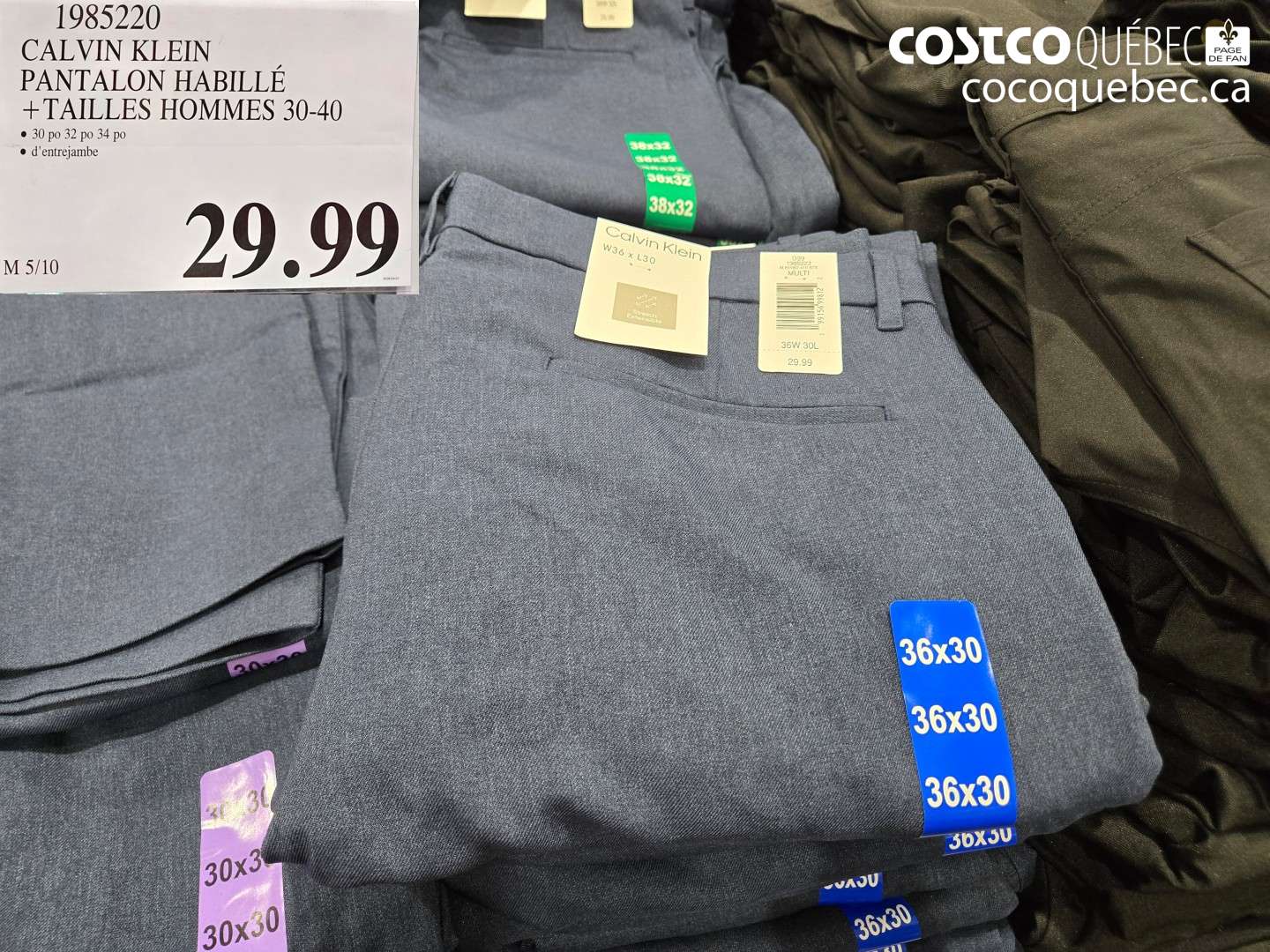 1985220 CALVIN KLEIN PANTALON HABILLE +TAILLES HOMMES 30-40 $29.99
