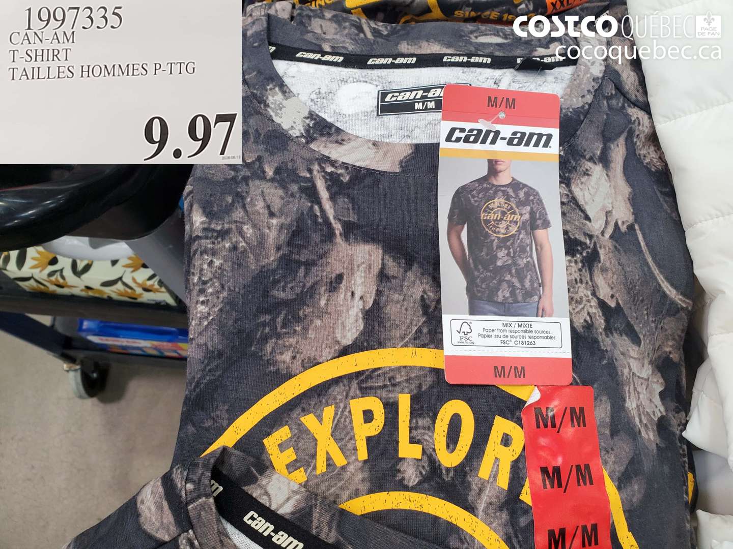 1997335 CAN-AM T-SHIRT TAILLES HOMMES P-TTG $9.97