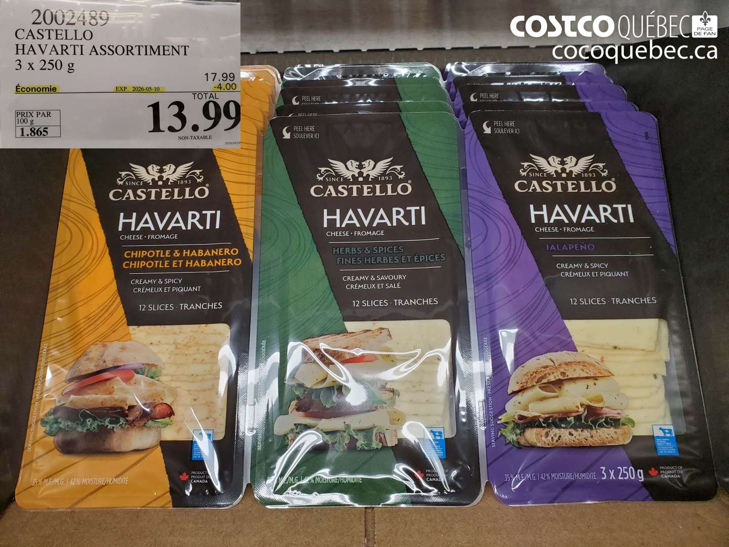 2002489 CASTELLO HAVARTI ASSORTMENT ($4.00 INSTANT SAVINGS EXPIRES ON 2026-05-10) $13.99