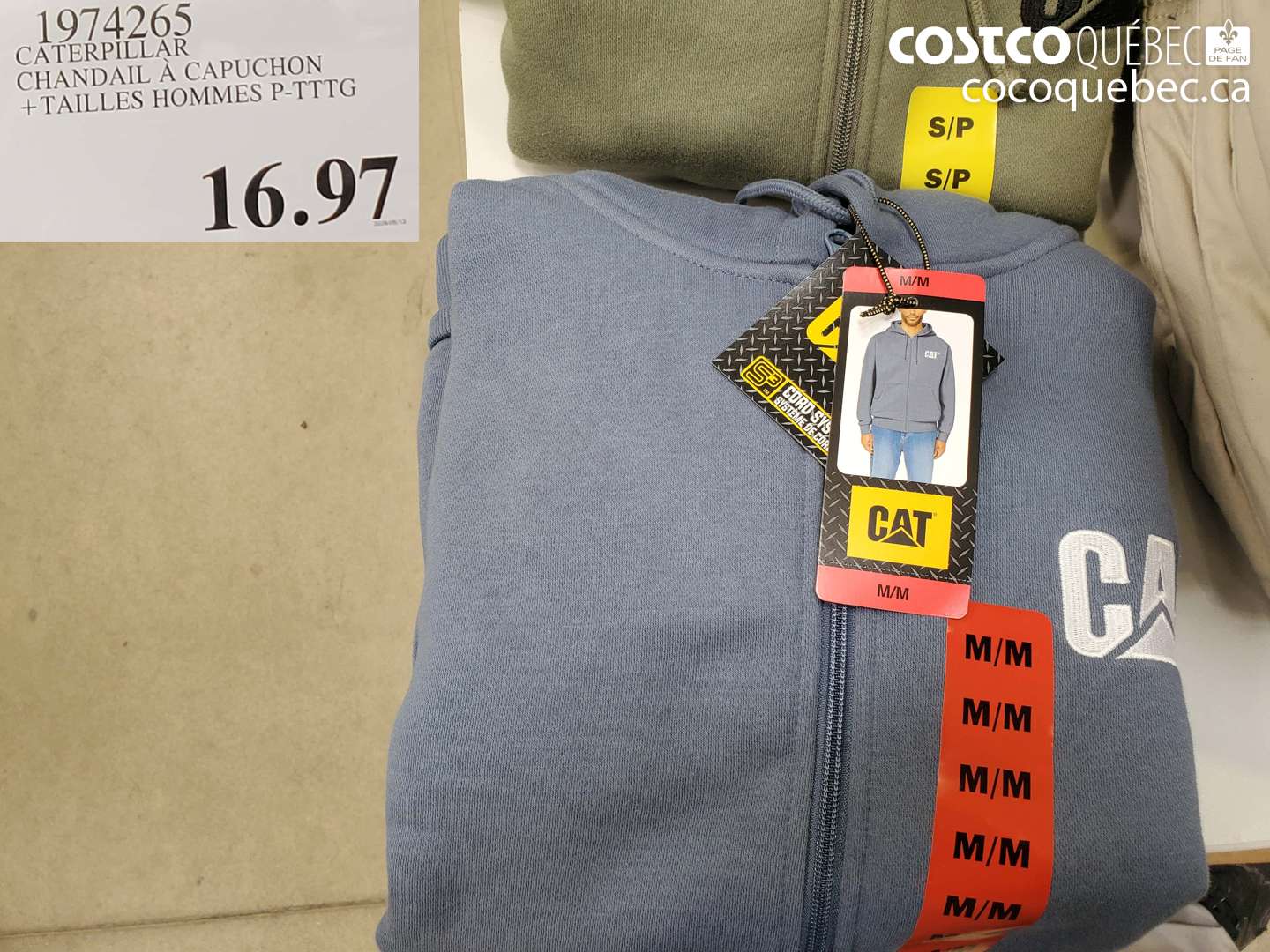 1974265 CATERPILLAR CHANDAIL À CAPUCHON $16.97