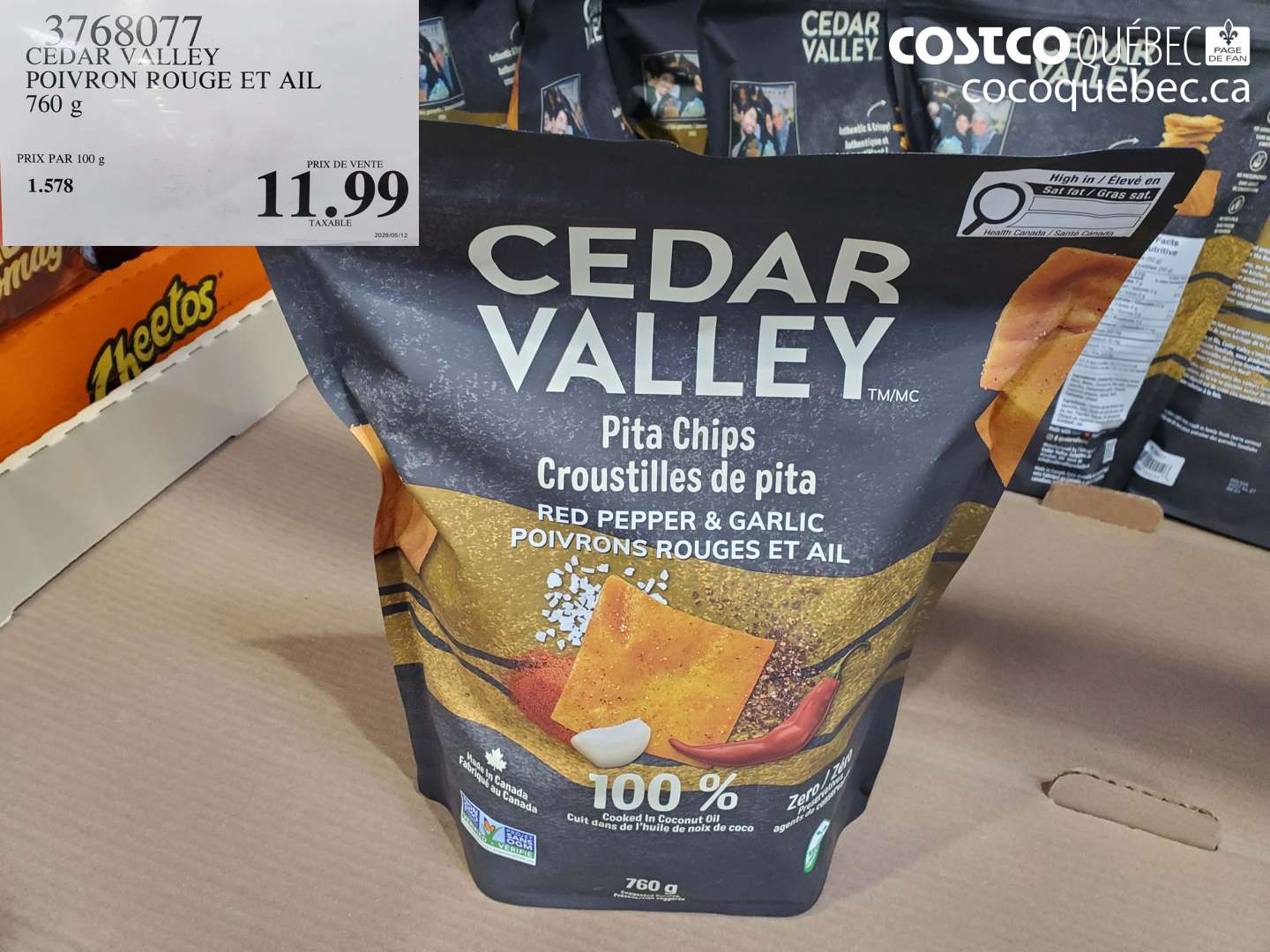 3768077 CEDAR VALLEY POIVRON ROUGE ET AIL 760 G $11.99