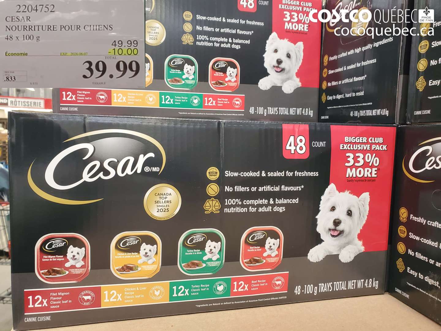 2204752 CESAR NOURRITURE POUR CHIENS ($10.00 INSTANT SAVINGS EXPIRES ON 2026-06-07) $39.99