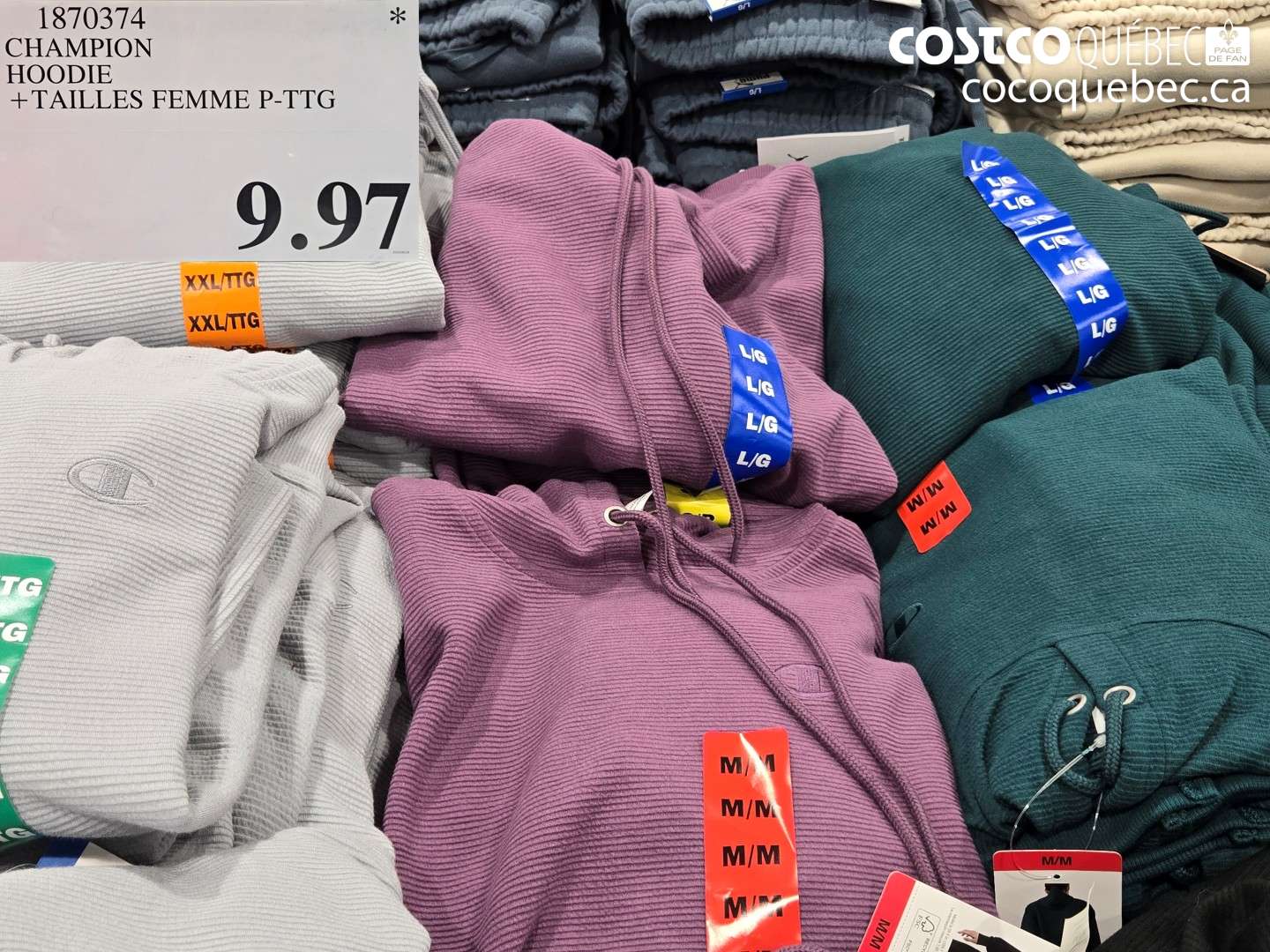 1870374 CHAMPION HOODIE + TAILLES FEMME P-TTG $9.97