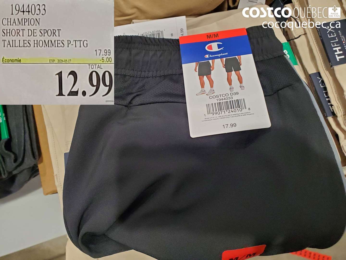 1944033 CHAMPION SHORT DE SPORT TAILLES HOMMES P-TTG ($5.00 INSTANT SAVINGS EXPIRES ON 2024-05-17) $12.99