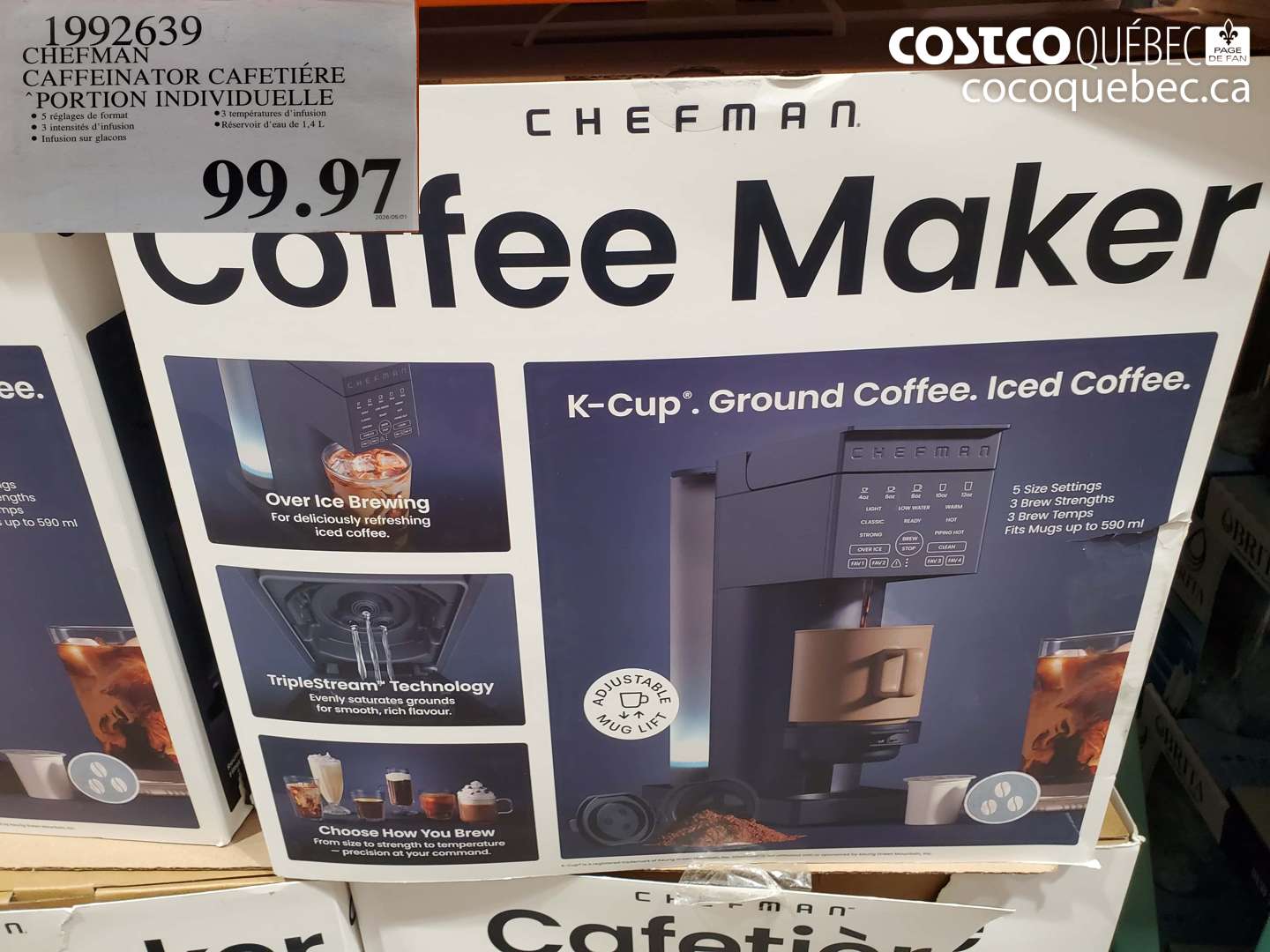1992639 CHEFMAN CAFFEINATOR CAFETIÉRE ^PORTION INDIVIDUELLE $99.97