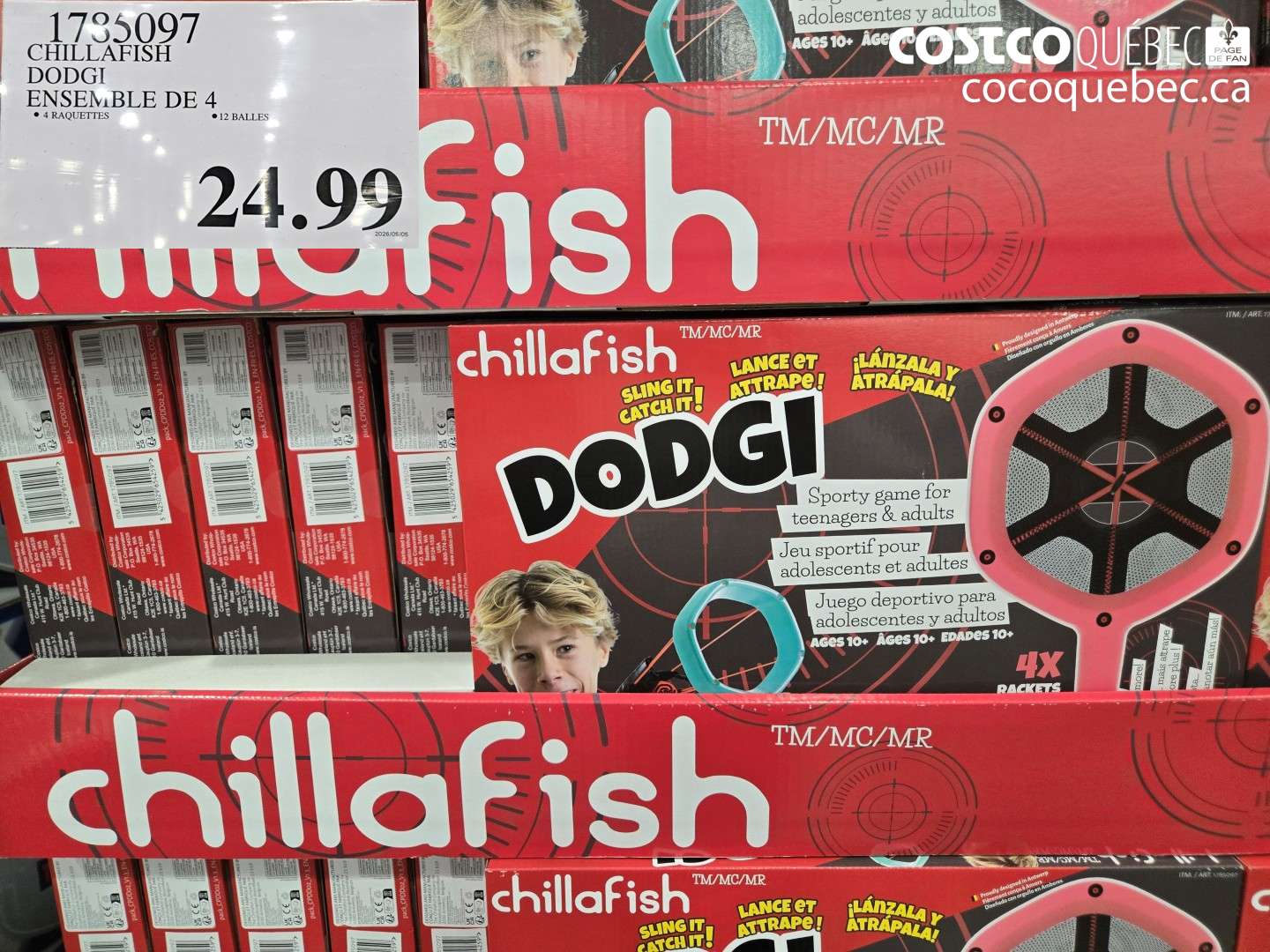 1785097 CHILLAFISH DODGI ENSEMBLE DE 4 $24.99