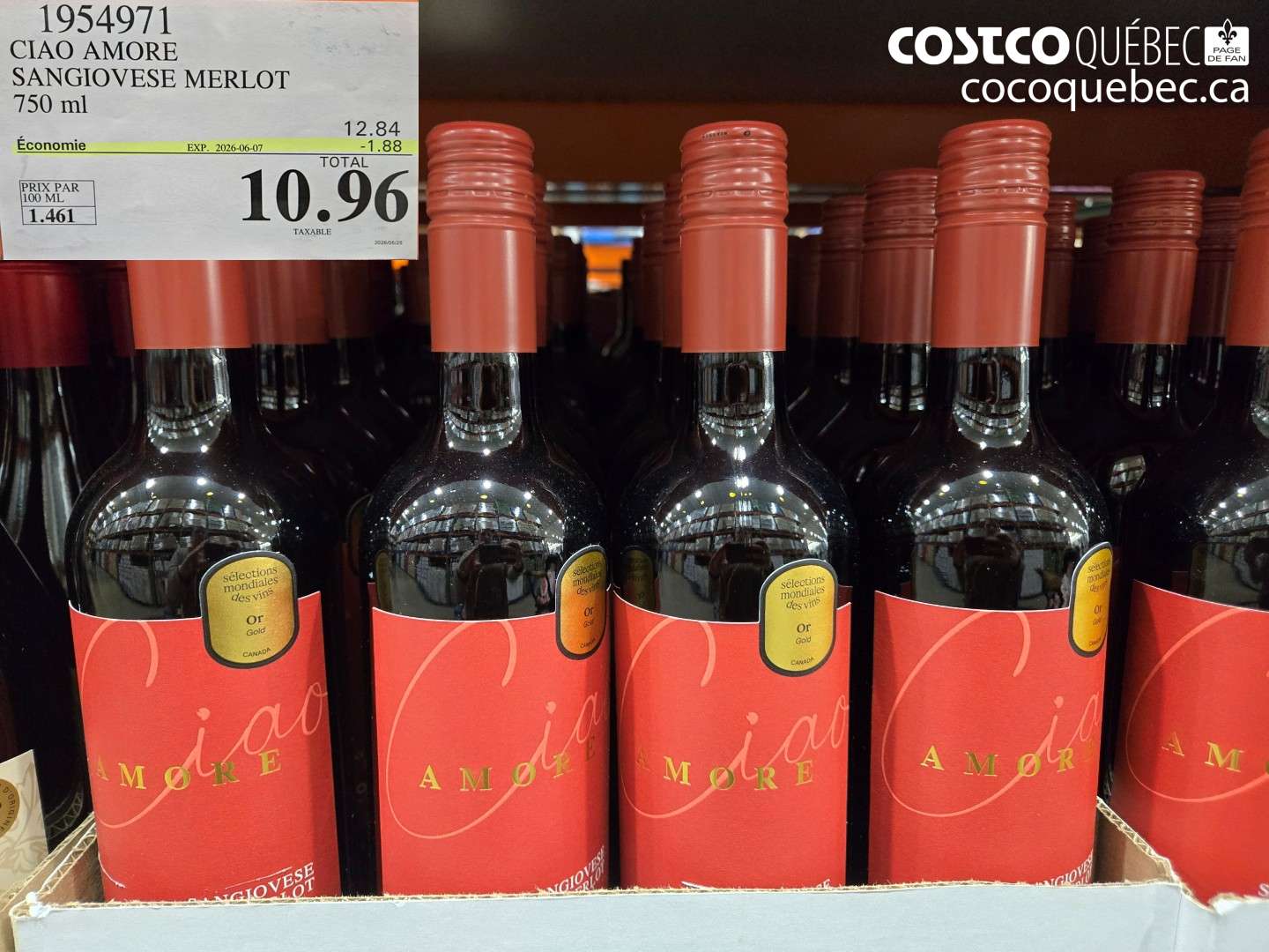 1954971 CIAO AMORE SANGIOVESE MERLOT ($1.88 INSTANT SAVINGS EXPIRES ON 2026-06-07) $10.96