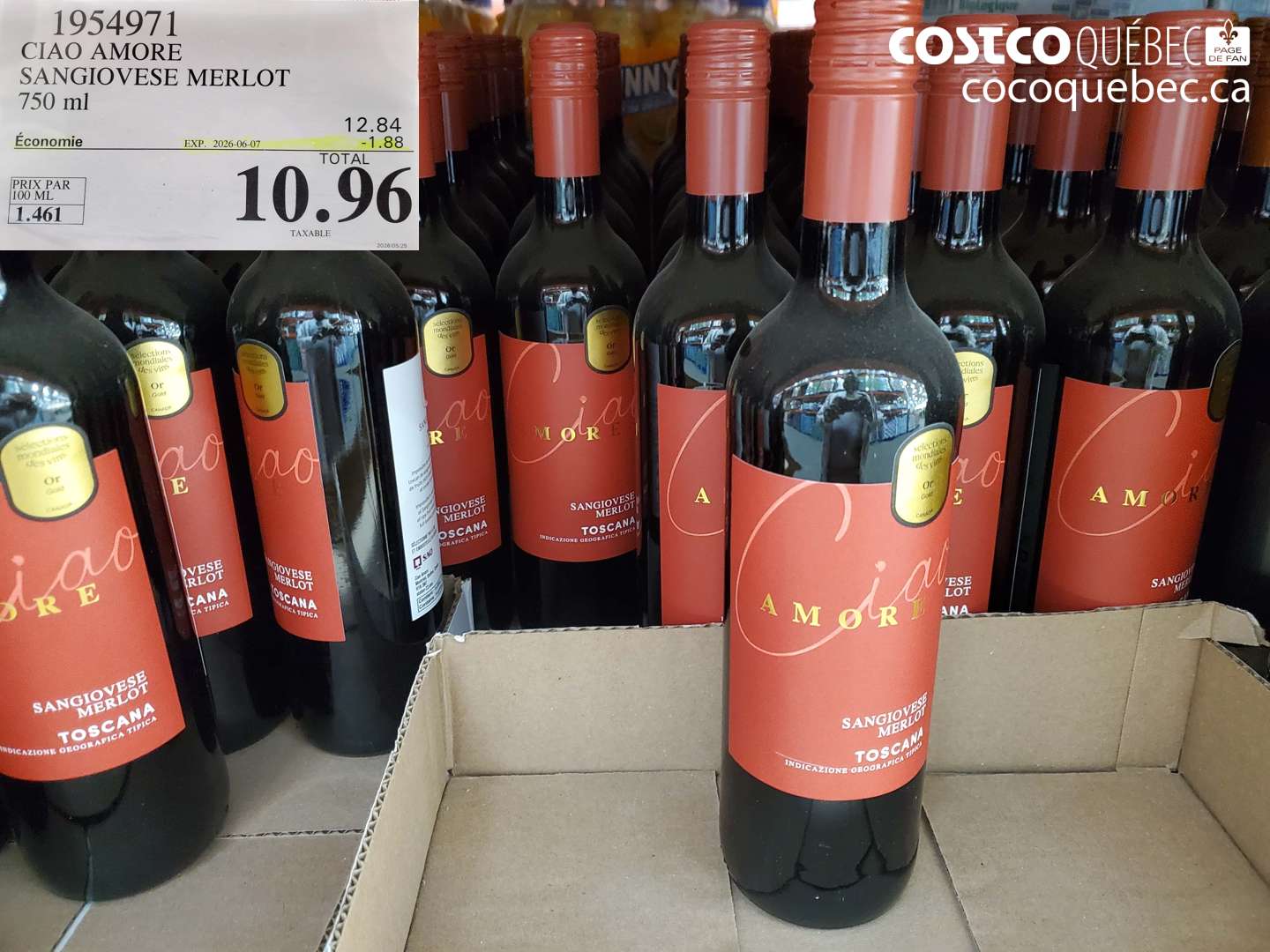 1954971 CIAO AMORE SANGIOVESE MERLOT 750 ML ($1.88 INSTANT SAVINGS EXPIRES ON 2026-06-07) $10.96