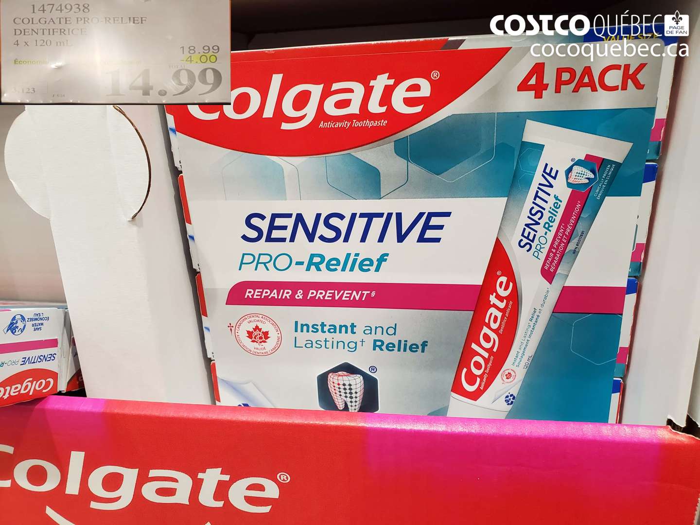 1474938 COLGATE PRO-RELIEF DENTIFRICE ($4.00 INSTANT SAVINGS) $14.99
