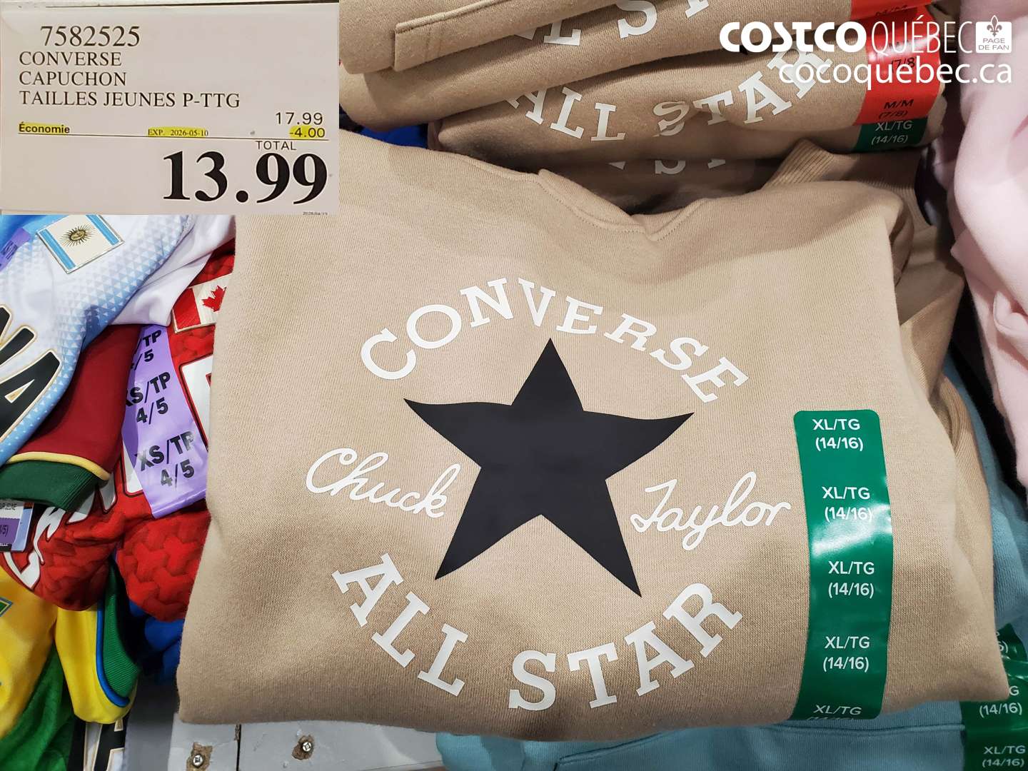 7582525 CONVERSE CAPUCHON TAILLES JEUNES P-TTG ($4.00 INSTANT SAVINGS EXPIRES ON 2026-05-10) $13.99