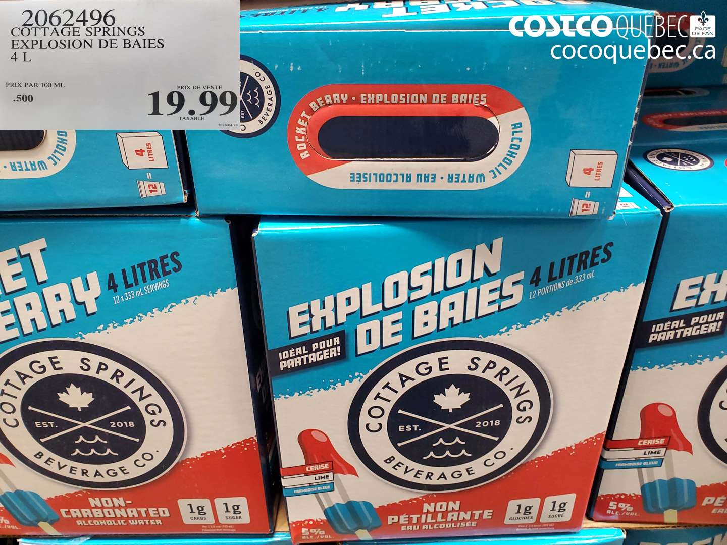 2062496 COTTAGE SPRINGS EXPLOSION DE BAIES 4 L $19.99
