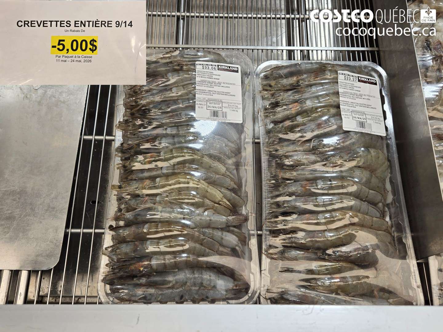 16783 CREVETTES ENTIERE 9/14  ($5.00 INSTANT SAVINGS)