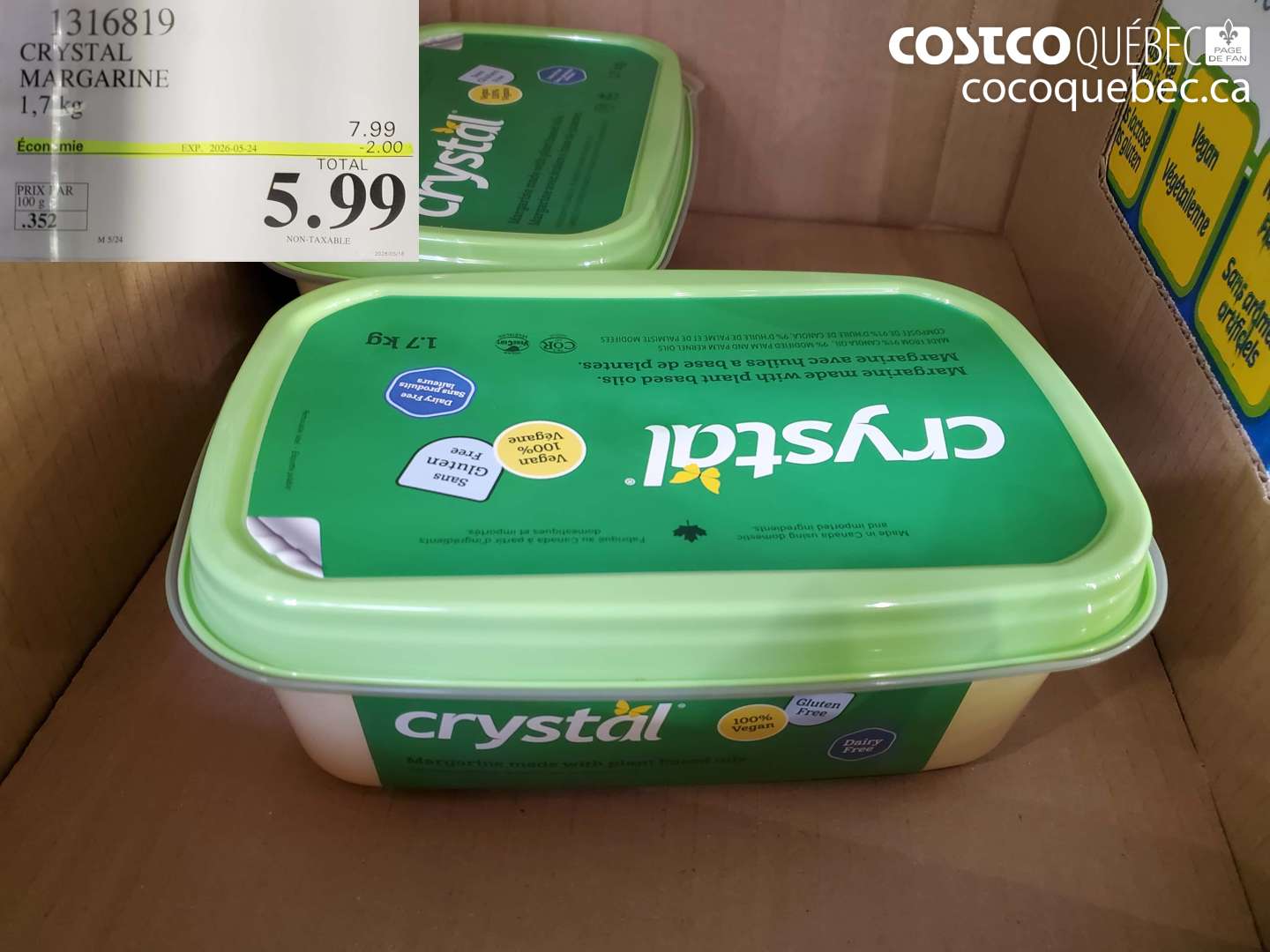 1316819 CRYSTAL MARGARINE 1.7 KG ($2.00 INSTANT SAVINGS EXPIRES ON 2026-05-24) $5.99