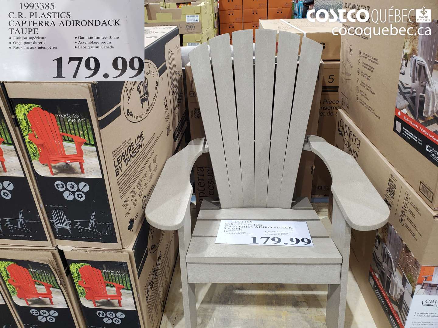 1993385 C.R. PLASTICS CAPTERRA ADIRONDACK TAUPE $179.99