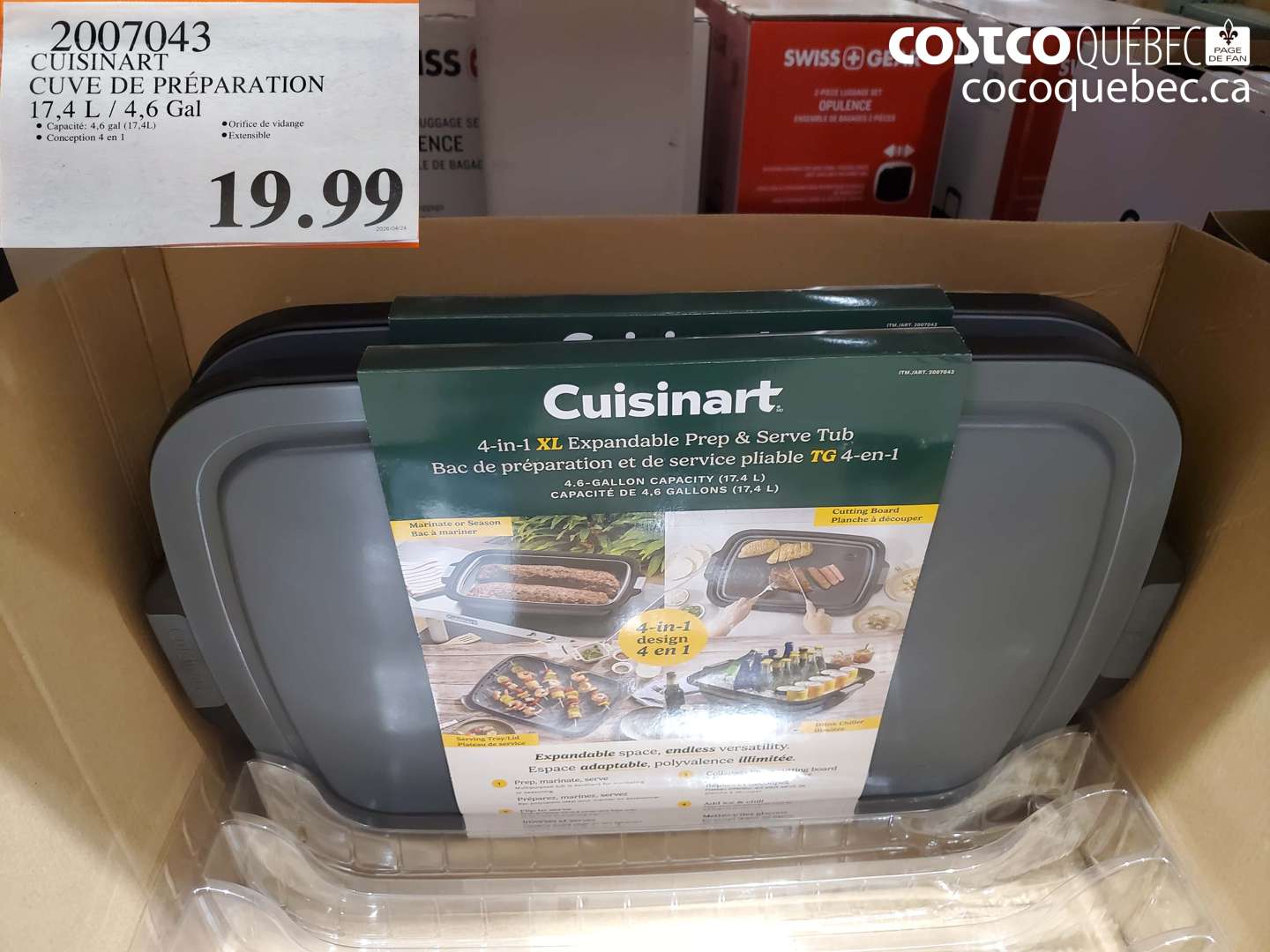 2007043 CUISINART CUVE DE PRÉPARATION 17.4 L / 4.6 GAL $19.99