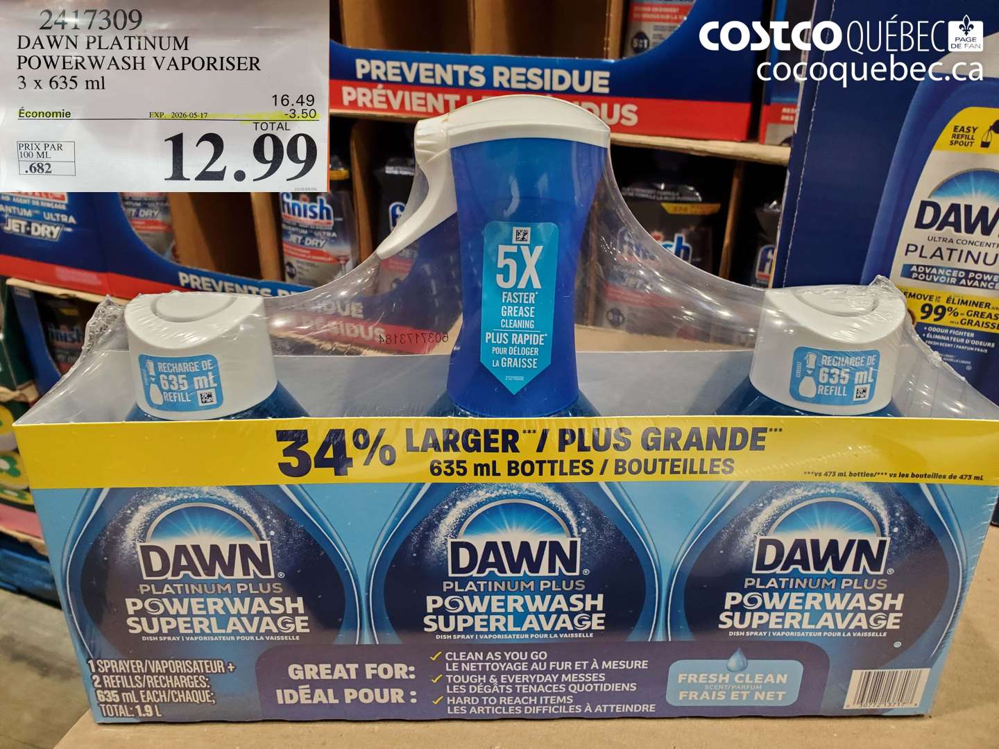 2417309 DAWN PLATINUM POWERWASH VAPORISER ($3.50 INSTANT SAVINGS EXPIRES ON 2026-05-17) $12.99