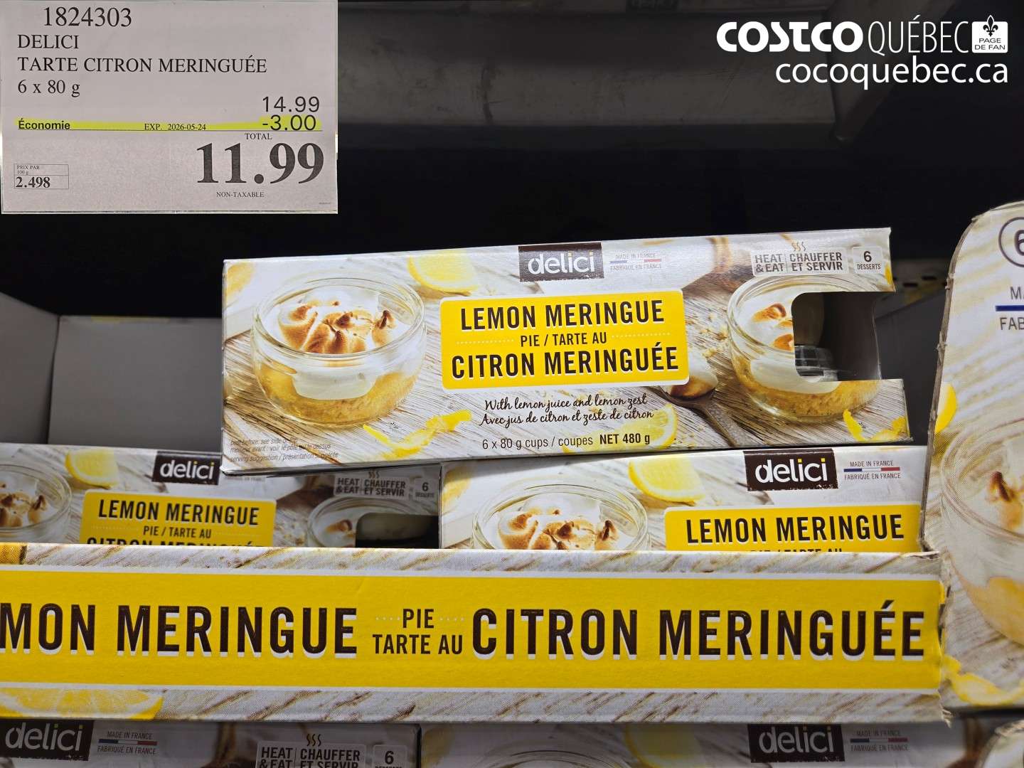 1824303 DELICI TARTE CITRON MERINGUÉE ($3.00 INSTANT SAVINGS EXPIRES ON 2026-05-24) $11.99