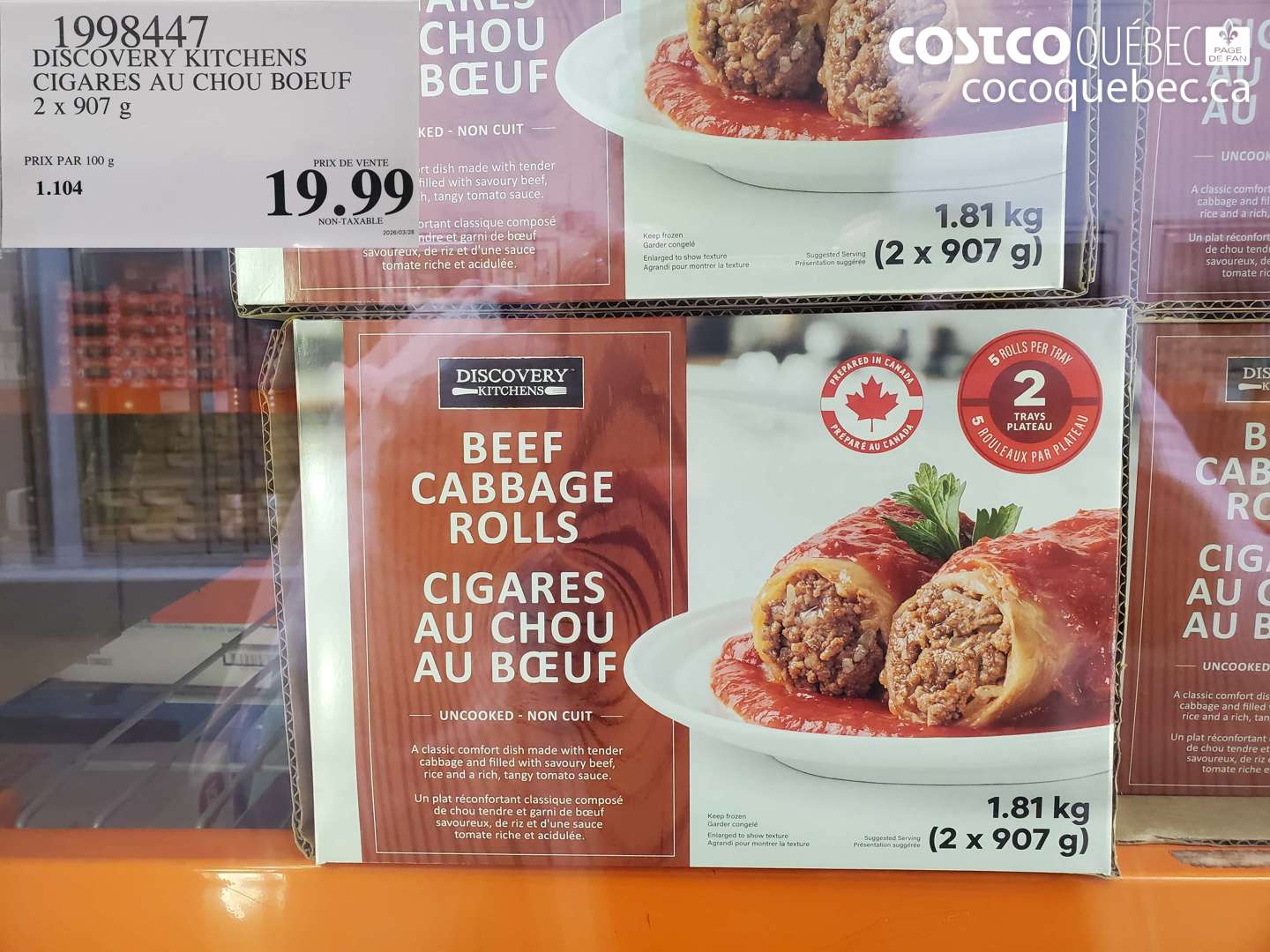 1998447 DISCOVERY KITCHENS CIGARES AU CHOU BOEUF 2 X 907G $19.99