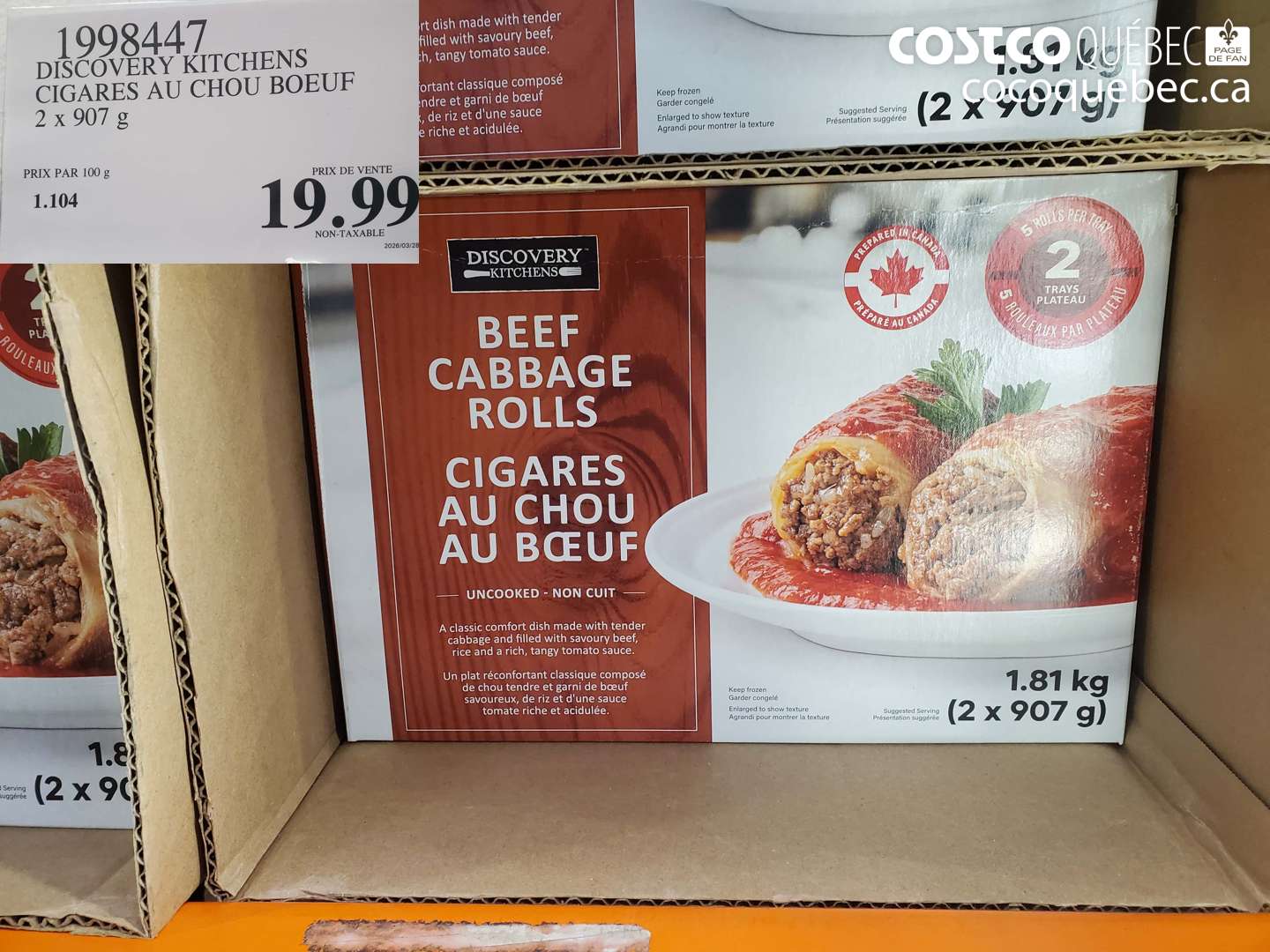 1998447 DISCOVERY KITCHENS CIGARES AU CHOU BOEUF 2 x 907 g $19.99